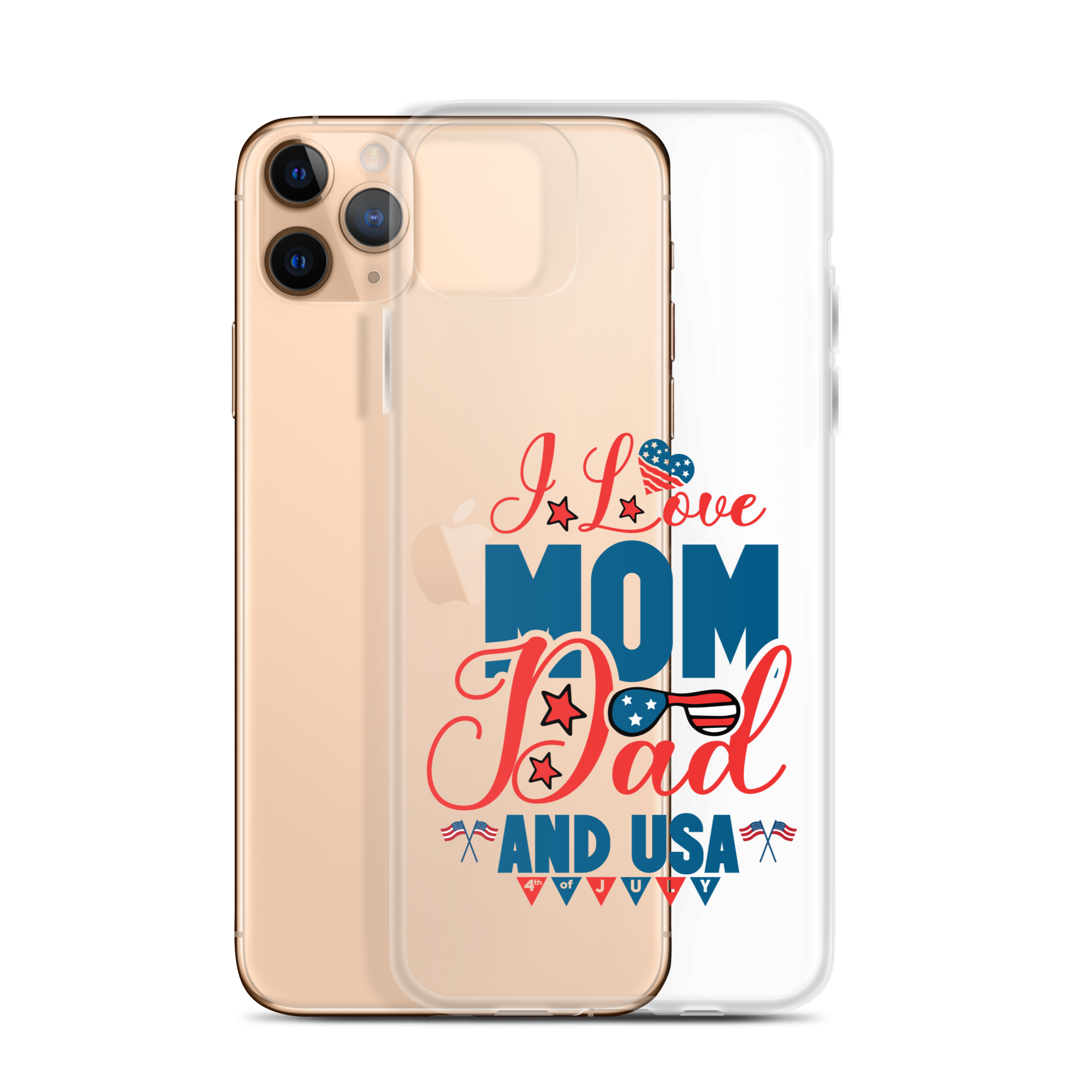 I Love Mom, Dad And USA Clear Case for iPhone®