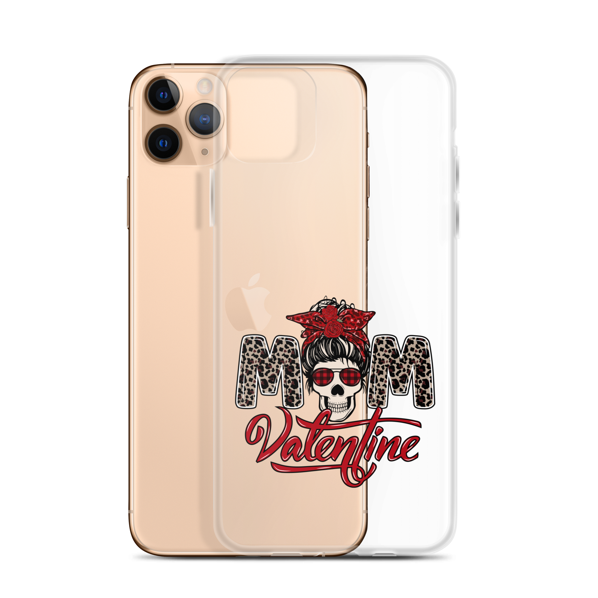 Skull Mom Valentine Clear Case for iPhone®