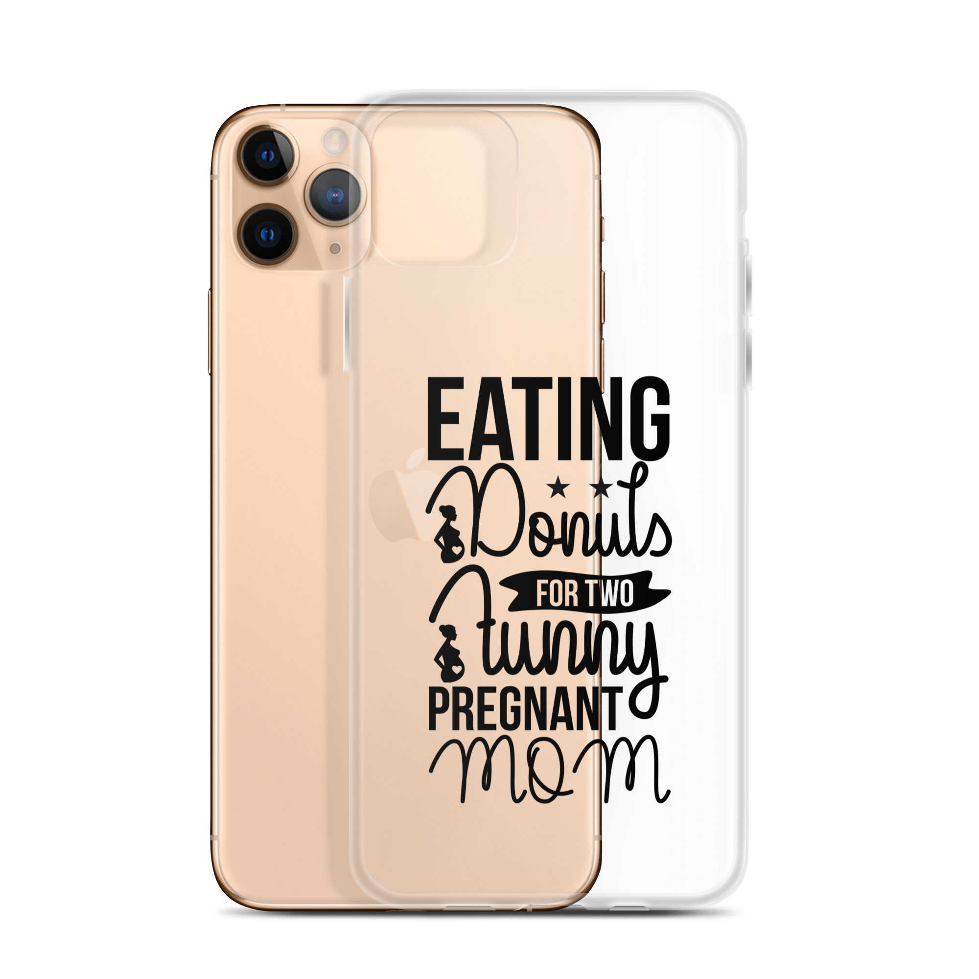 Eating Donuts For Two Funny Pregnant Mom Clear Case for iPhone®