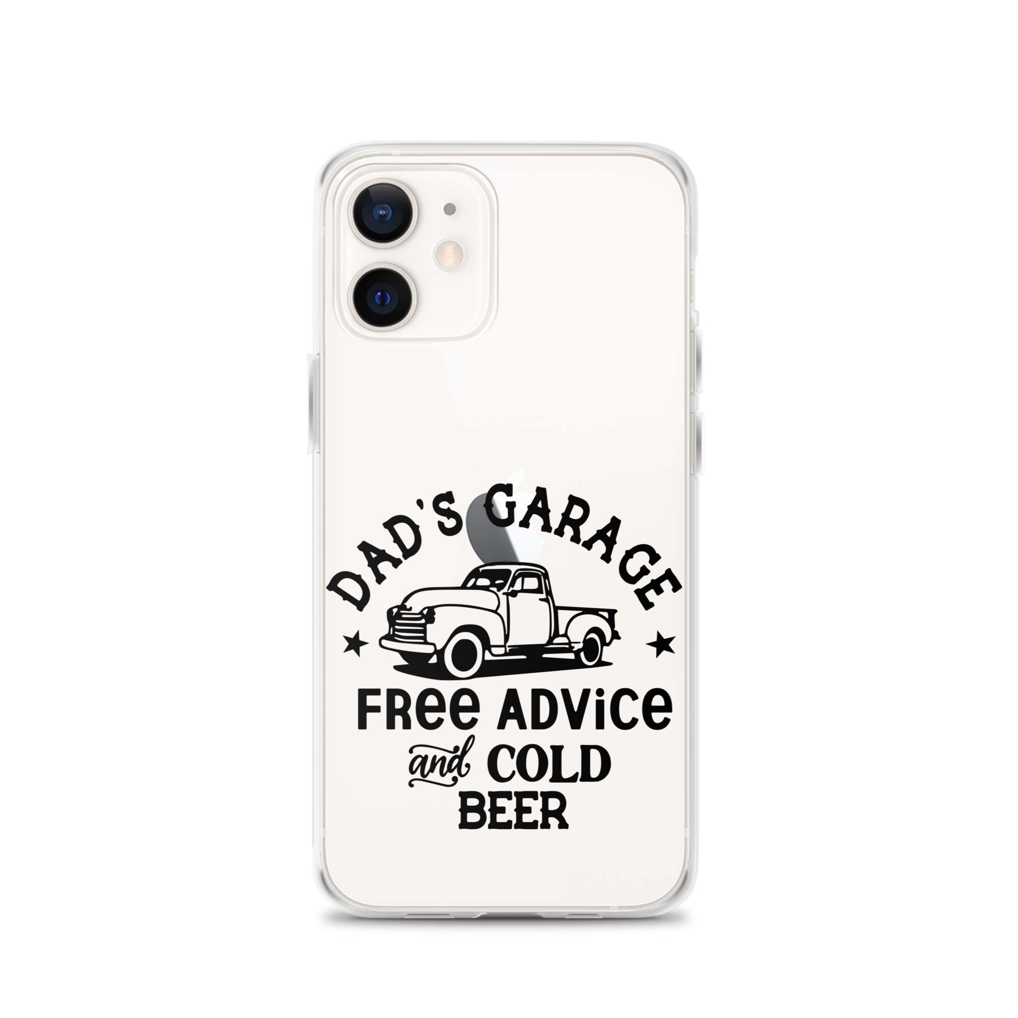 Dad's Garage Free Advice And Cold Beer Clear Case for iPhone®