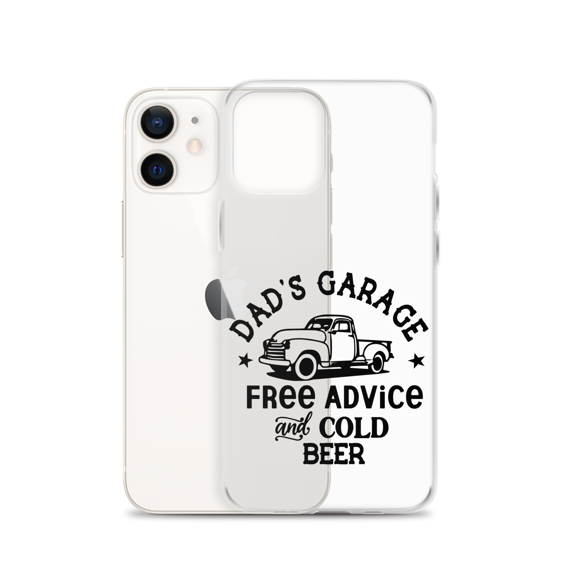 Dad's Garage Free Advice And Cold Beer Clear Case for iPhone®