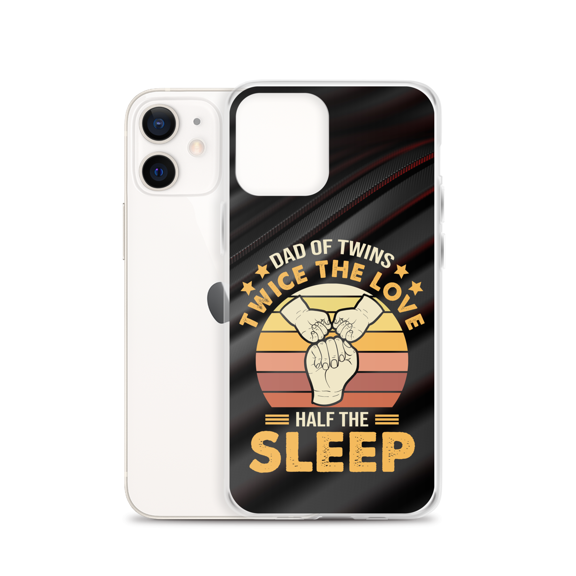 Dad Of Twins Twice The Love Half The Sleep Clear Case for iPhone®