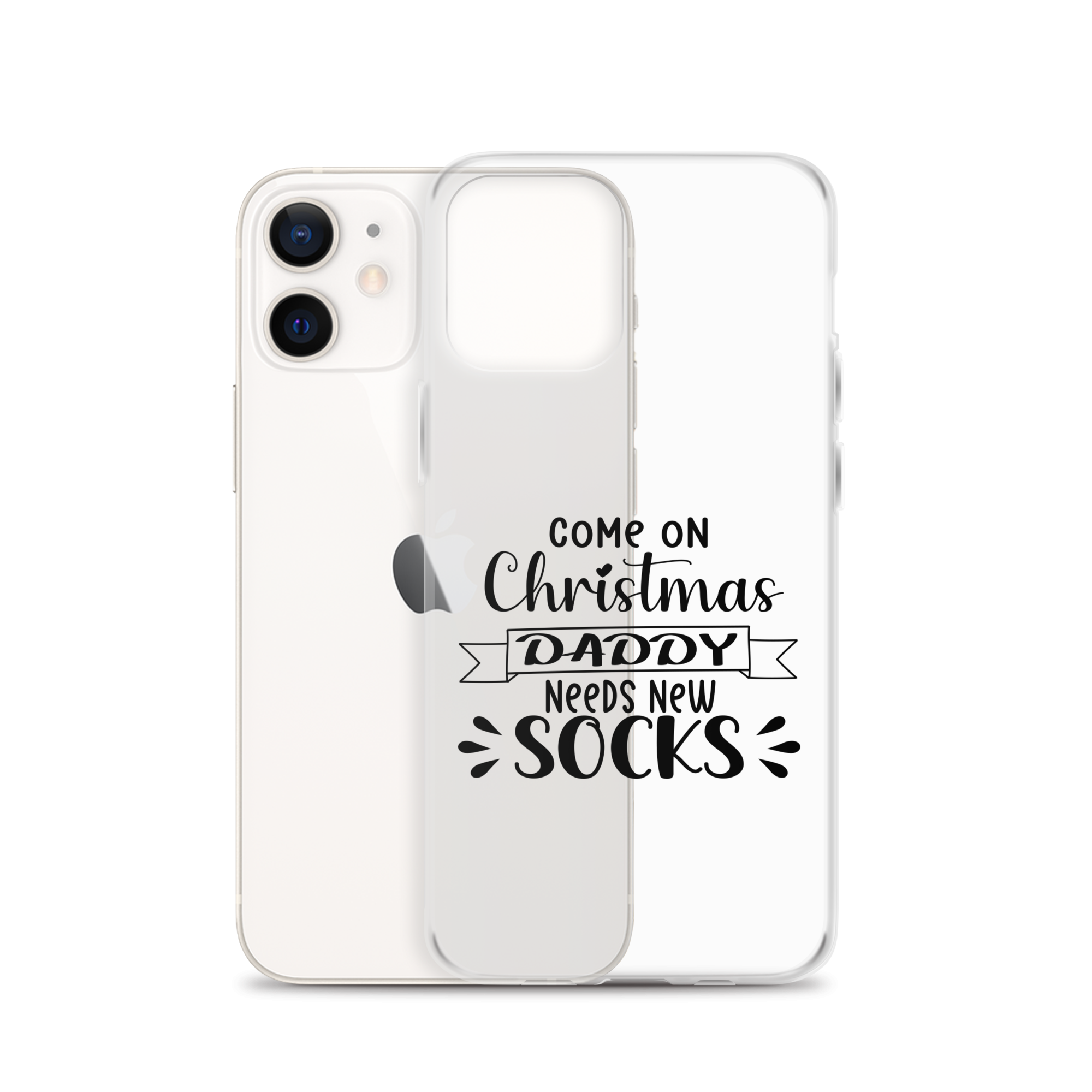 Come On Christmas Daddy Needs New Socks Clear Case for iPhone®