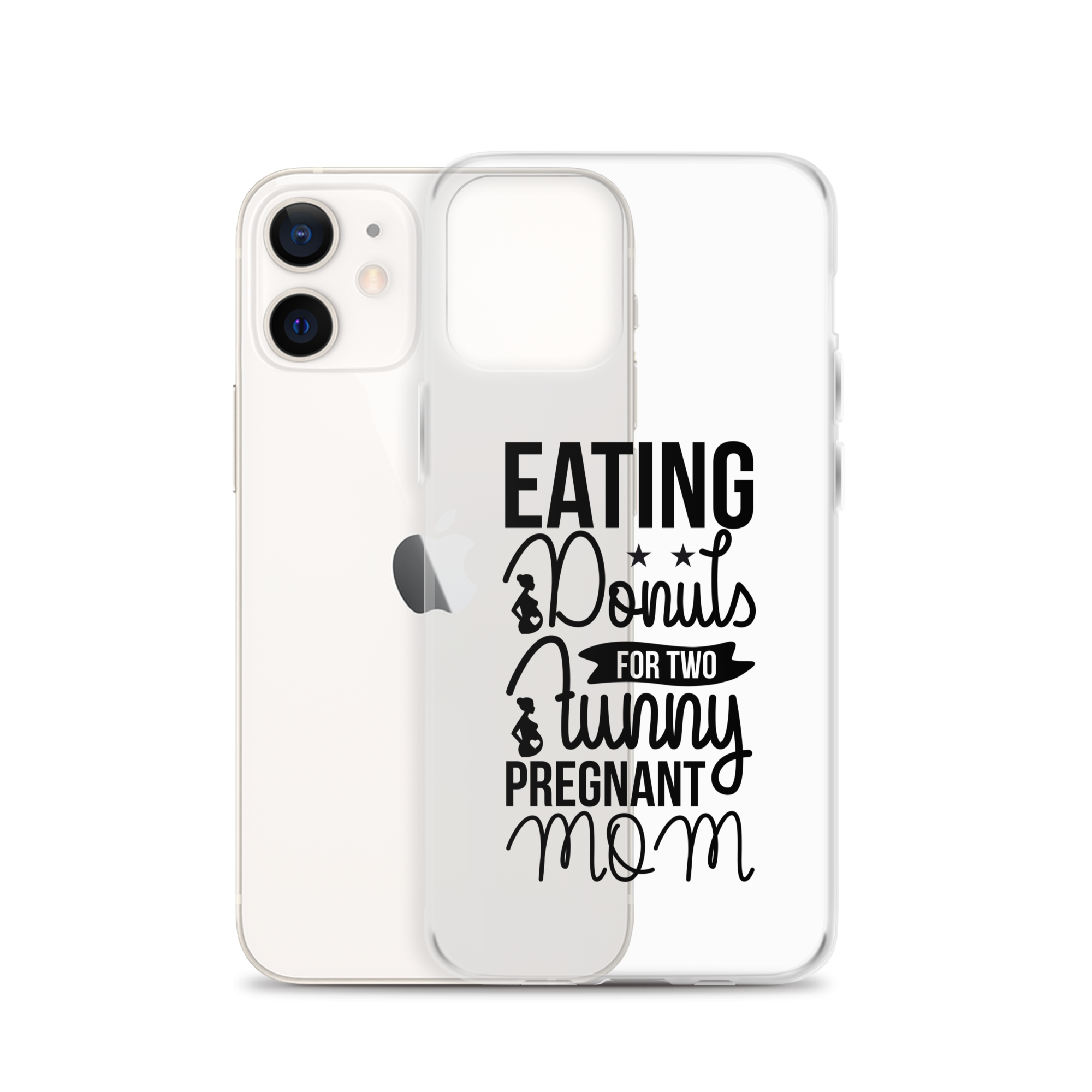 Eating Donuts For Two Funny Pregnant Mom Clear Case for iPhone®