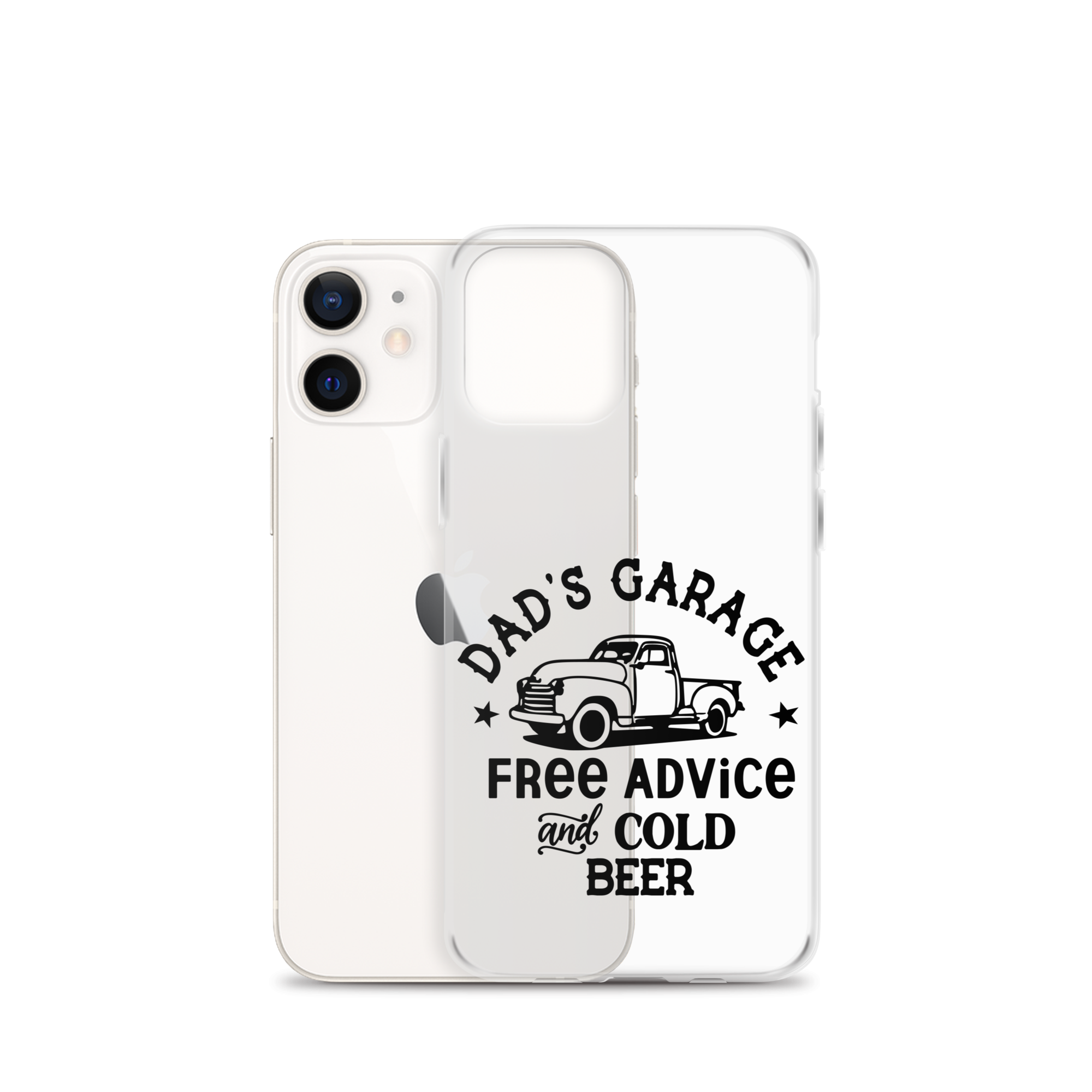 Dad's Garage Free Advice And Cold Beer Clear Case for iPhone®