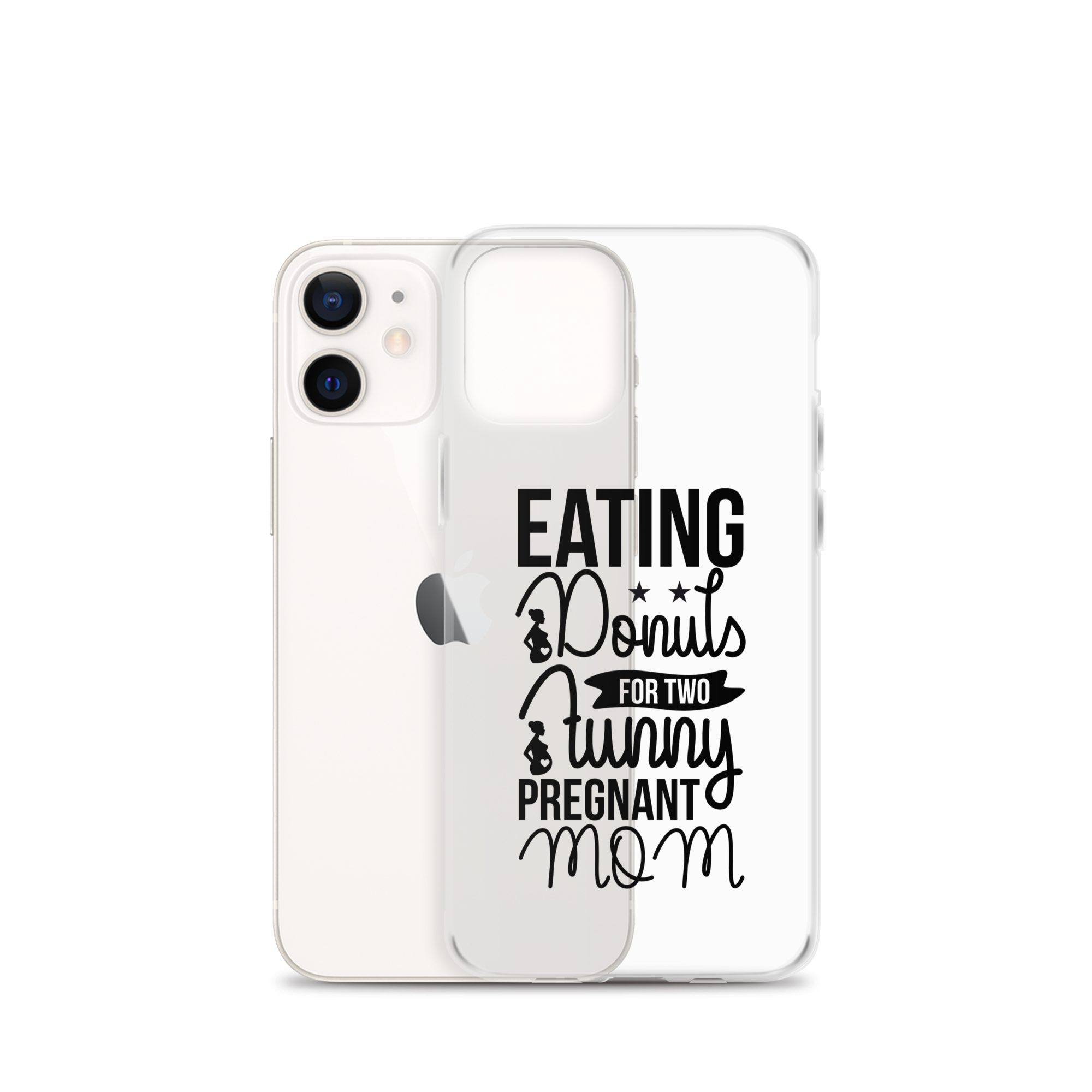 Eating Donuts For Two Funny Pregnant Mom Clear Case for iPhone®