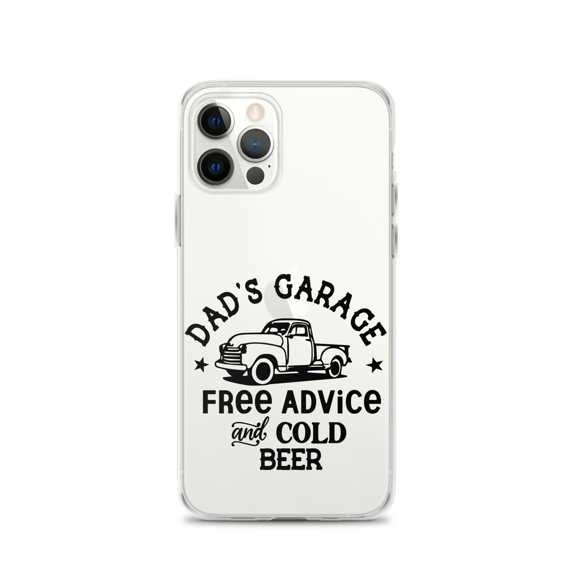 Dad's Garage Free Advice And Cold Beer Clear Case for iPhone®