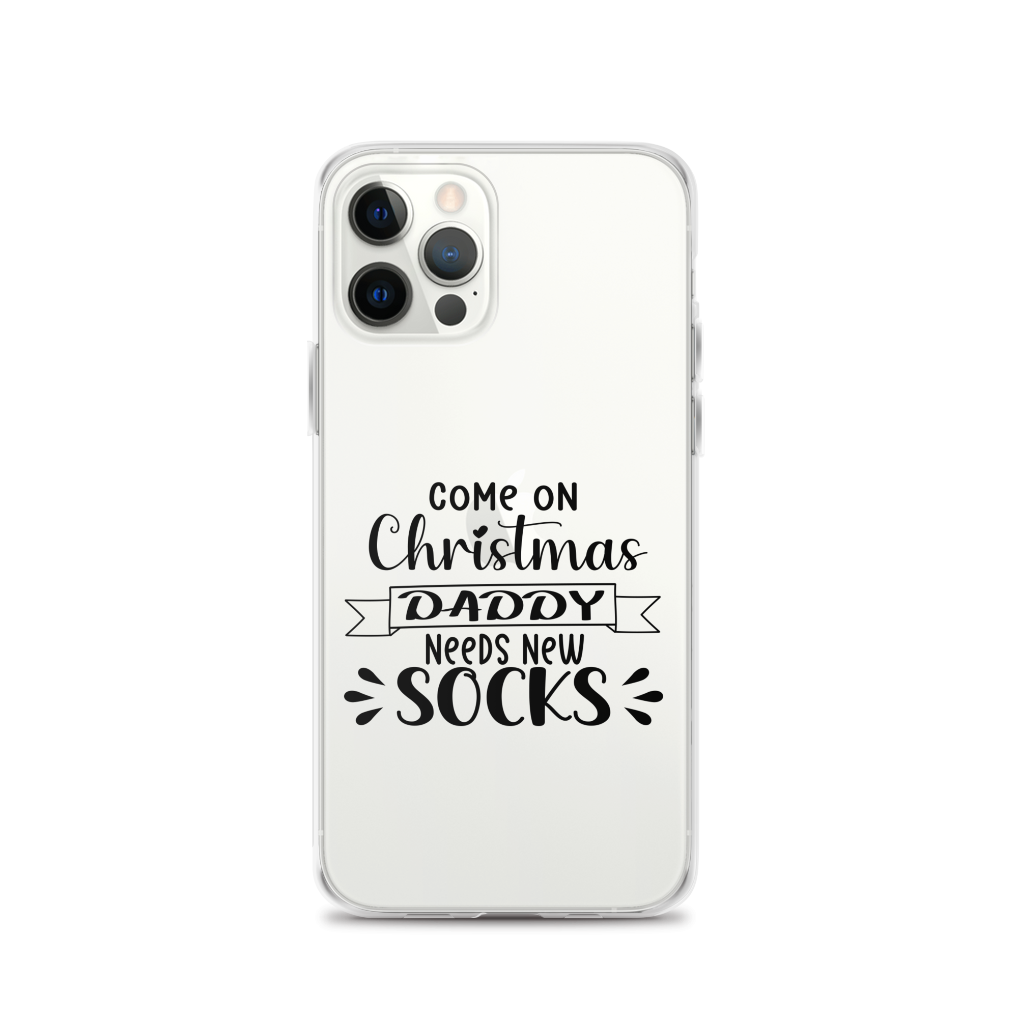 Come On Christmas Daddy Needs New Socks Clear Case for iPhone®