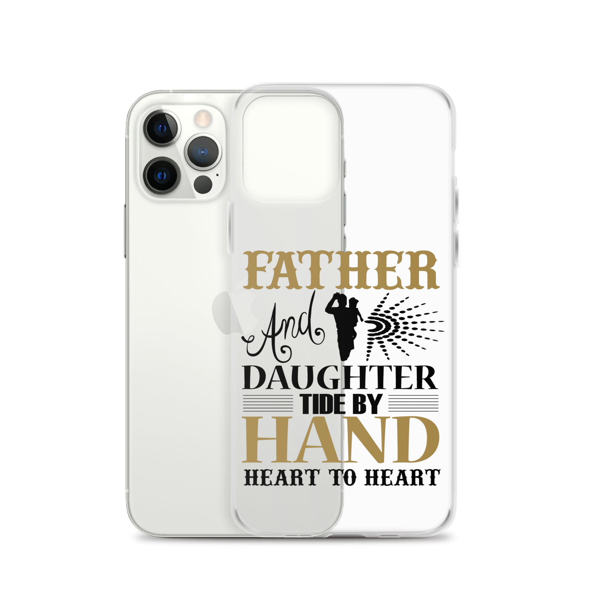 Father And Daughter Tide By Hand Heart To Heart Clear Case for iPhone®