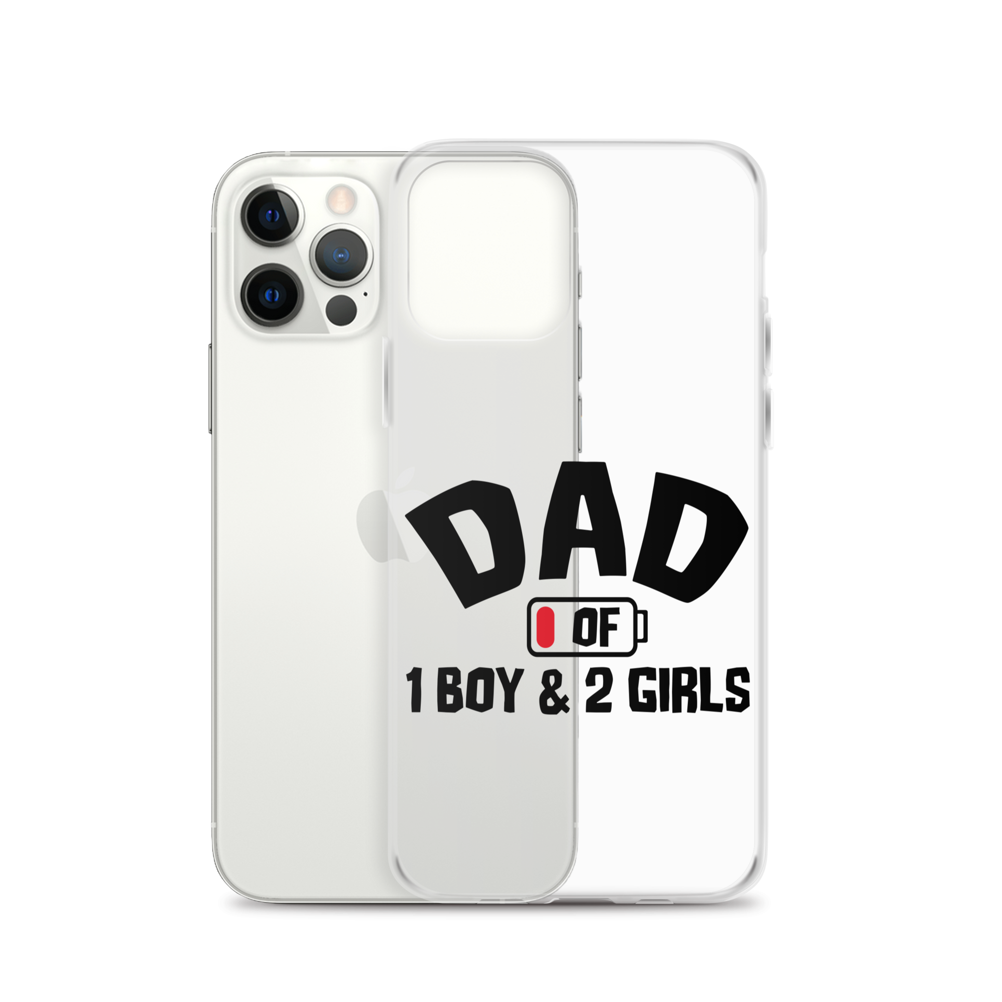 Dad Of 1 Boy And 2 Girls Clear Case for iPhone®