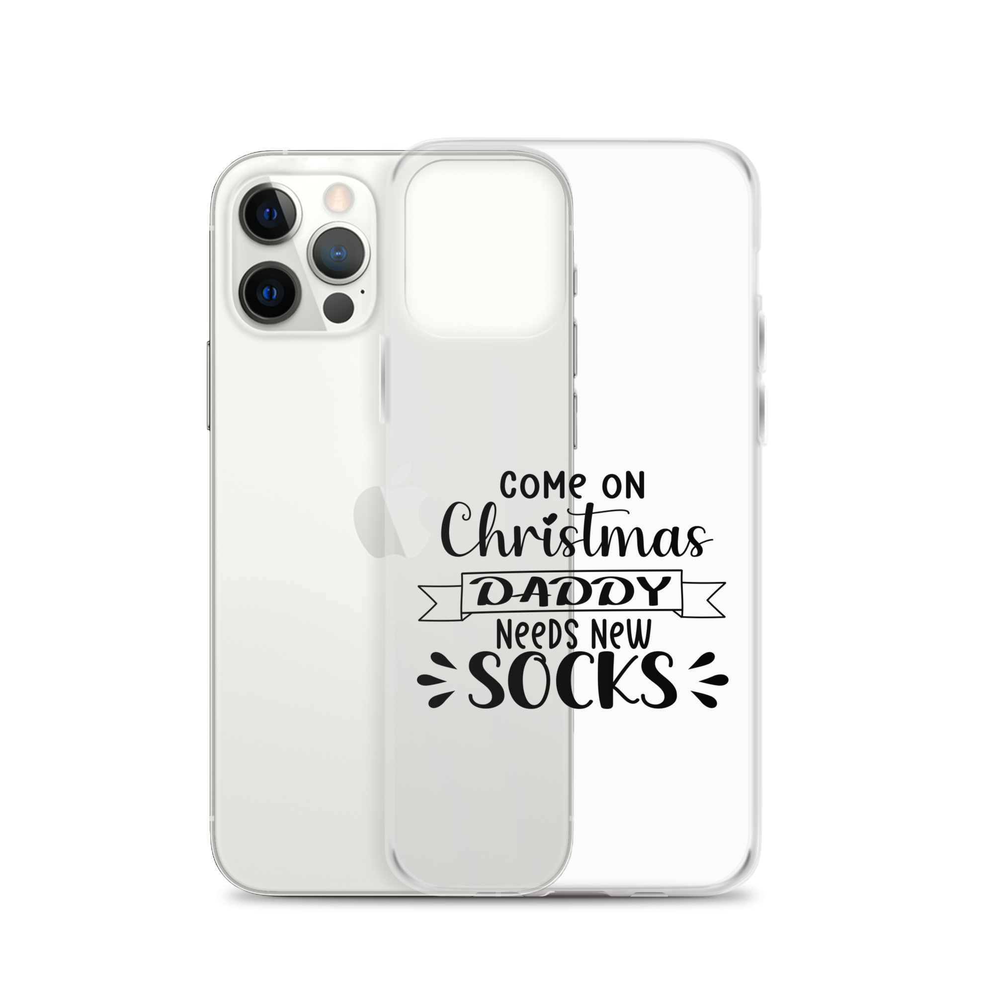 Come On Christmas Daddy Needs New Socks Clear Case for iPhone®