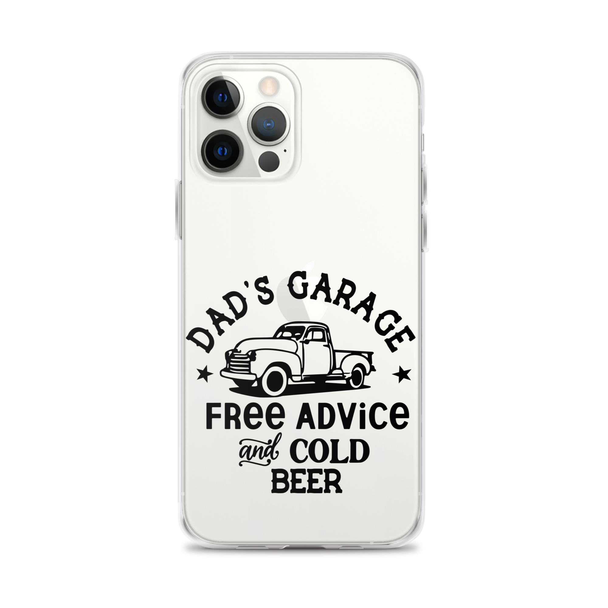 Dad's Garage Free Advice And Cold Beer Clear Case for iPhone®