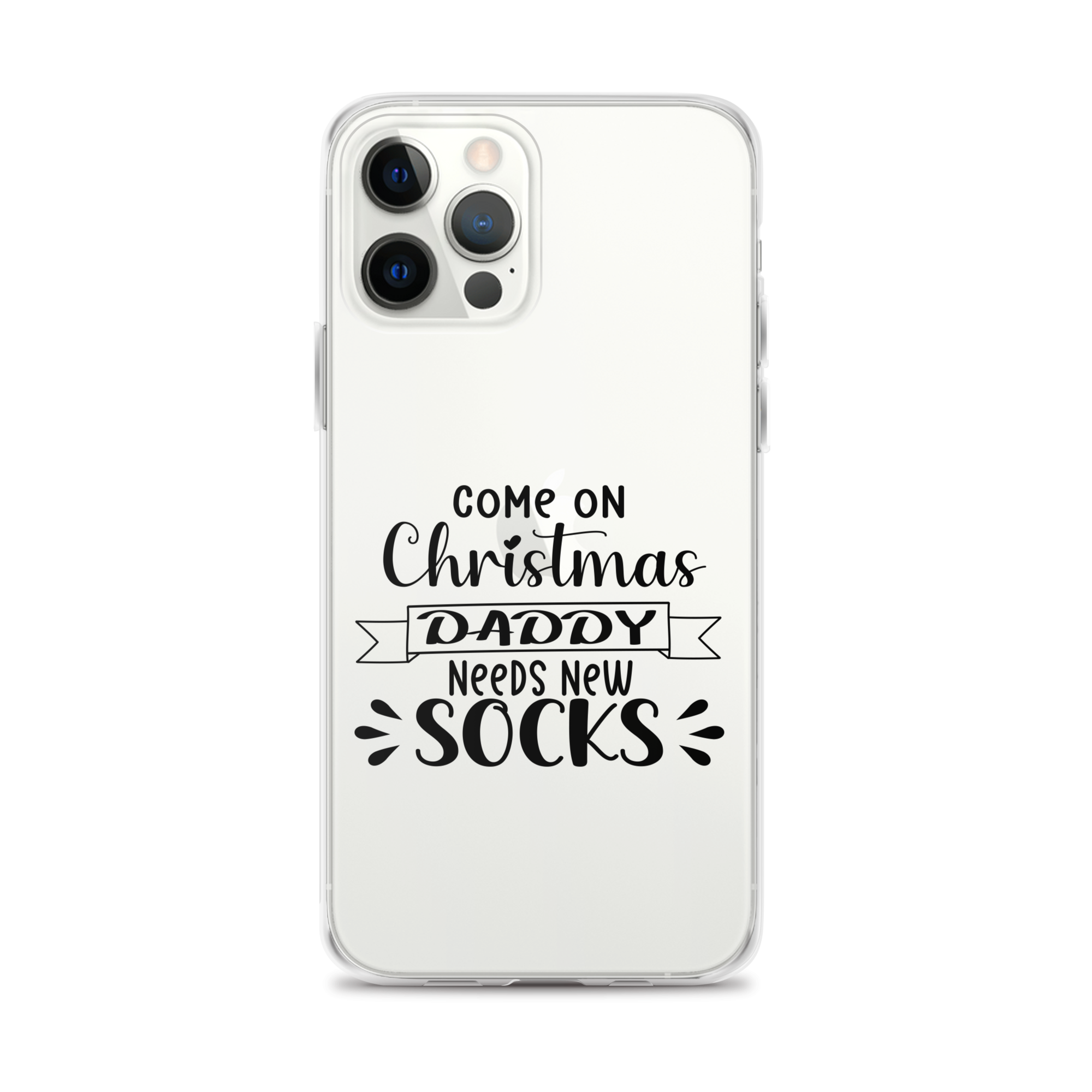 Come On Christmas Daddy Needs New Socks Clear Case for iPhone®