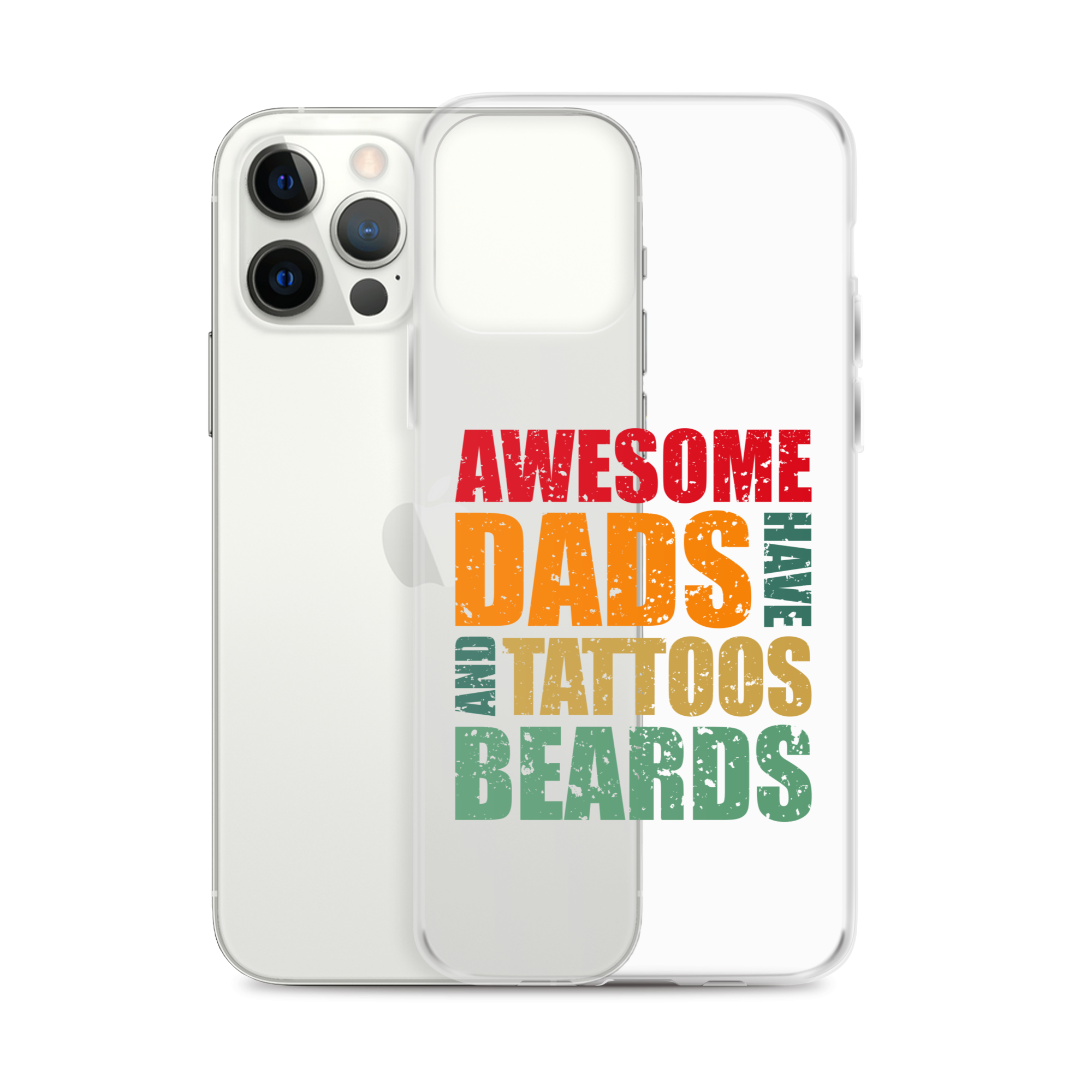 Awesome Dads Tattoos Beards Clear Case for iPhone®