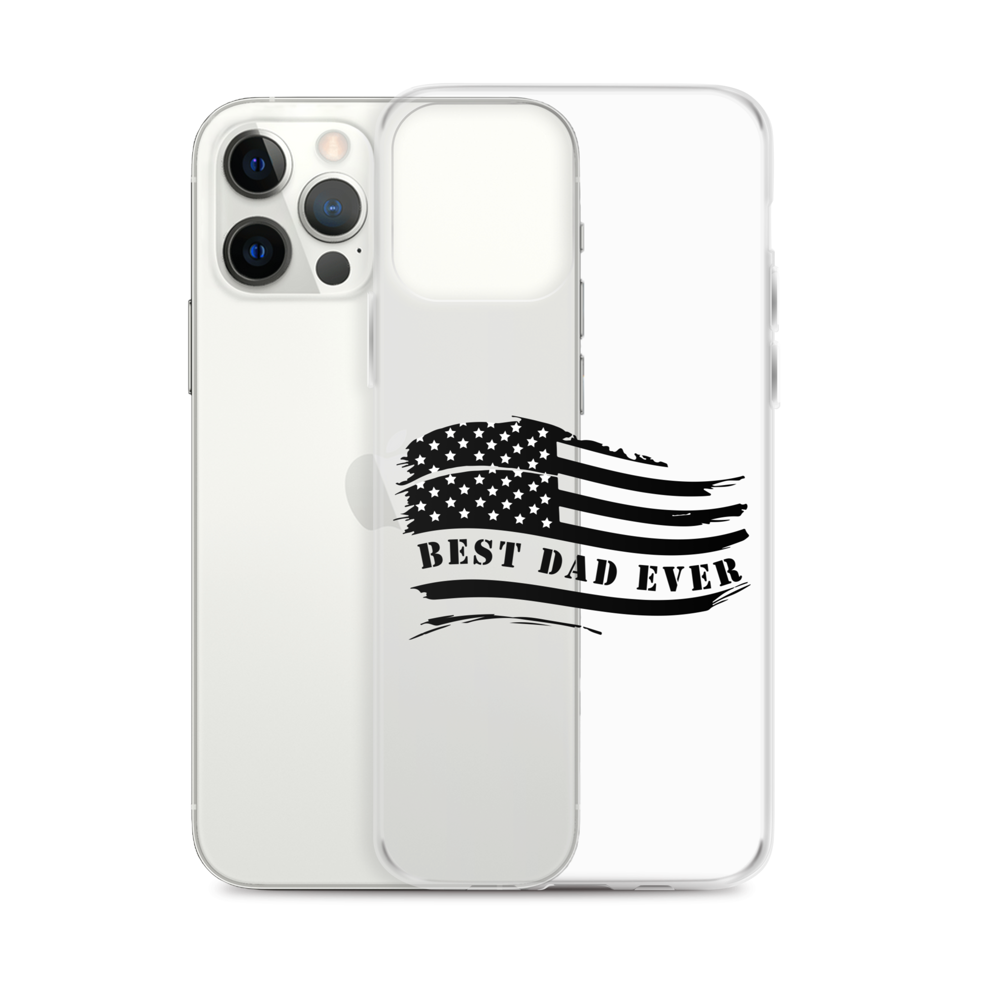 Best Dad Ever American Flag Clear Case for iPhone®