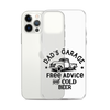 Dad's Garage Free Advice And Cold Beer Clear Case for iPhone®