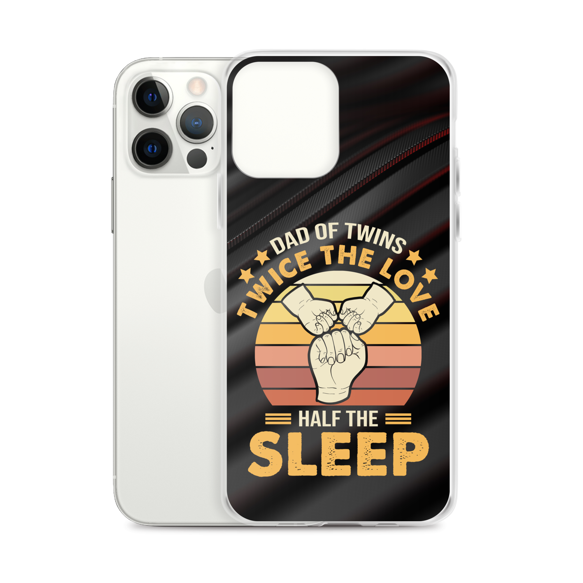 Dad Of Twins Twice The Love Half The Sleep Clear Case for iPhone®