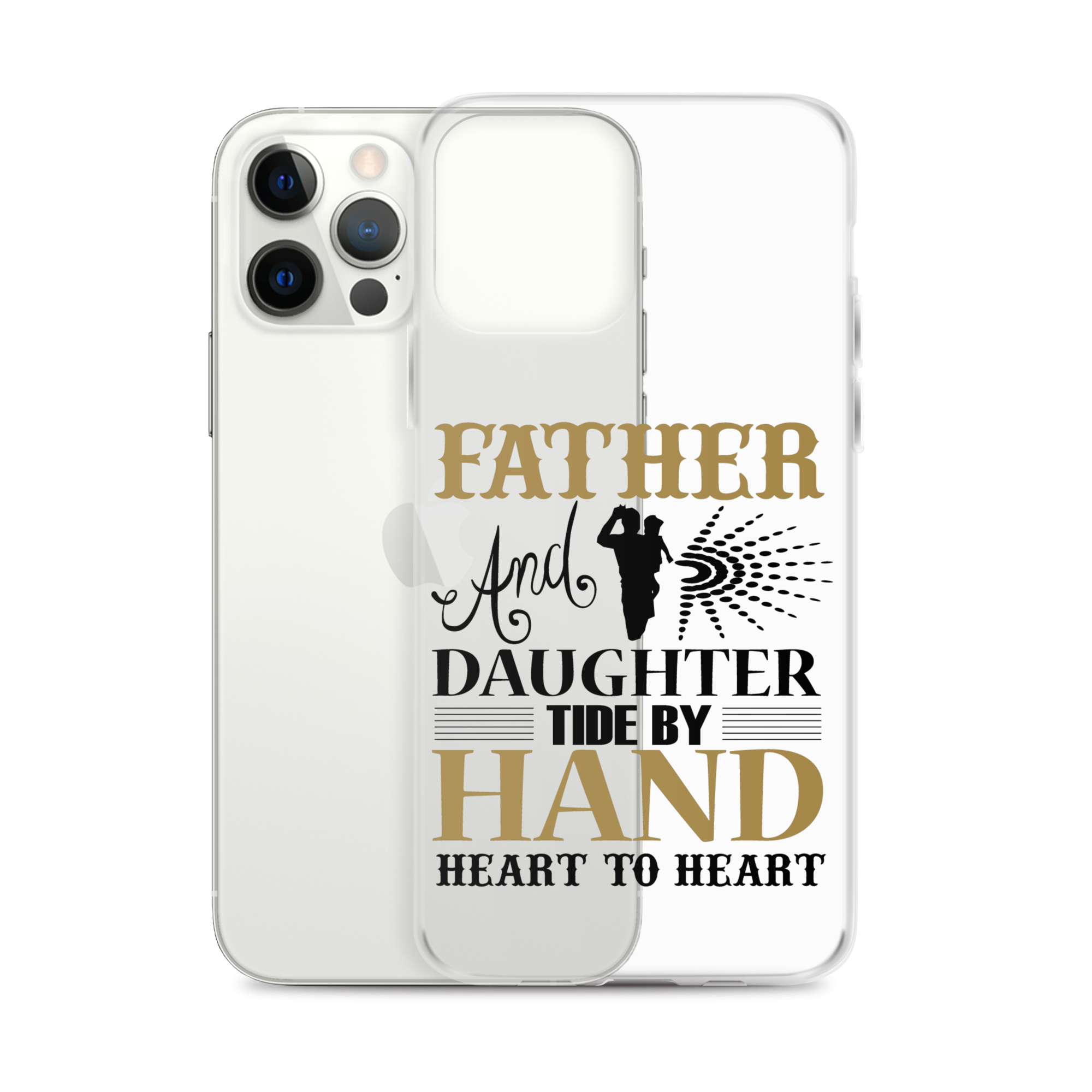 Father And Daughter Tide By Hand Heart To Heart Clear Case for iPhone®