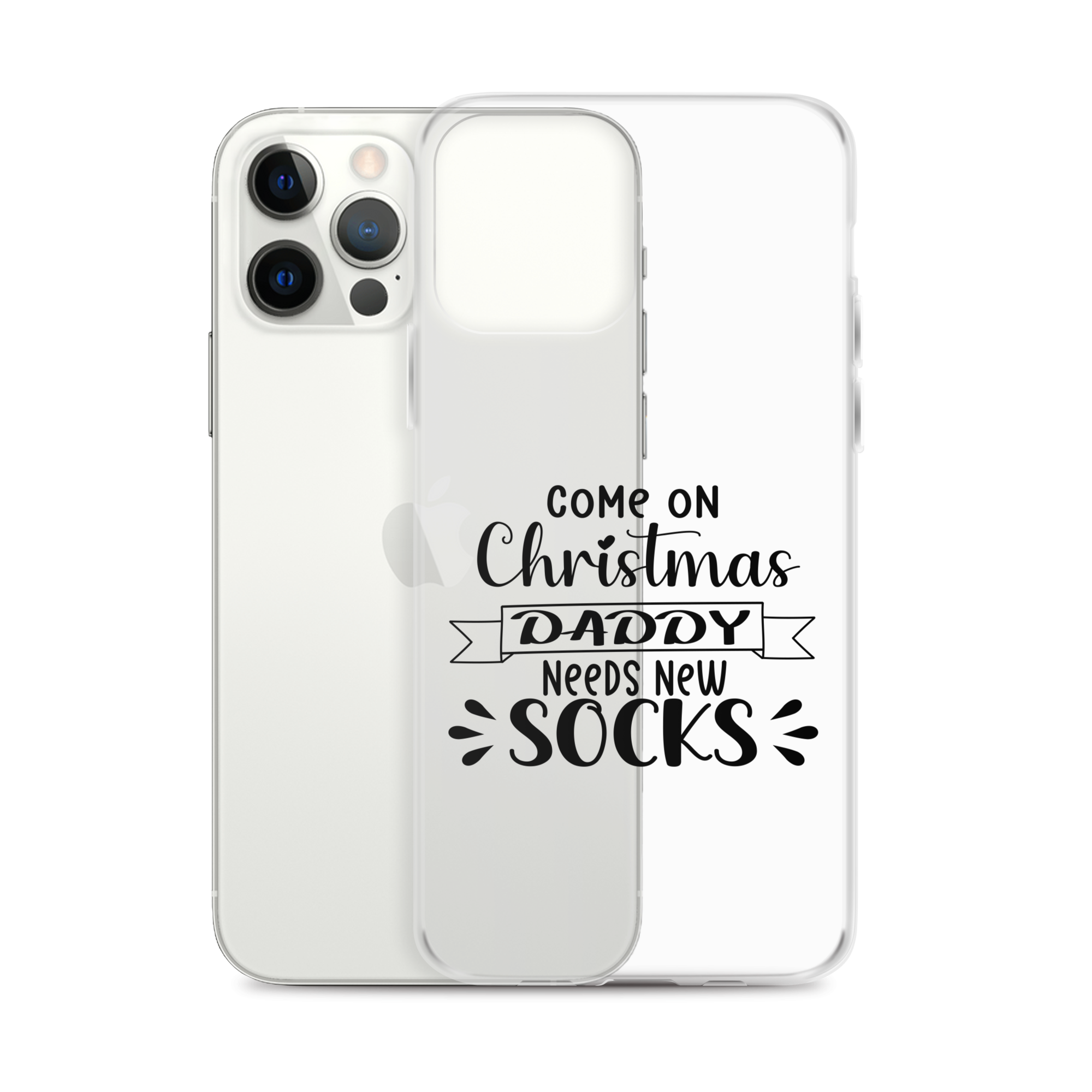 Come On Christmas Daddy Needs New Socks Clear Case for iPhone®