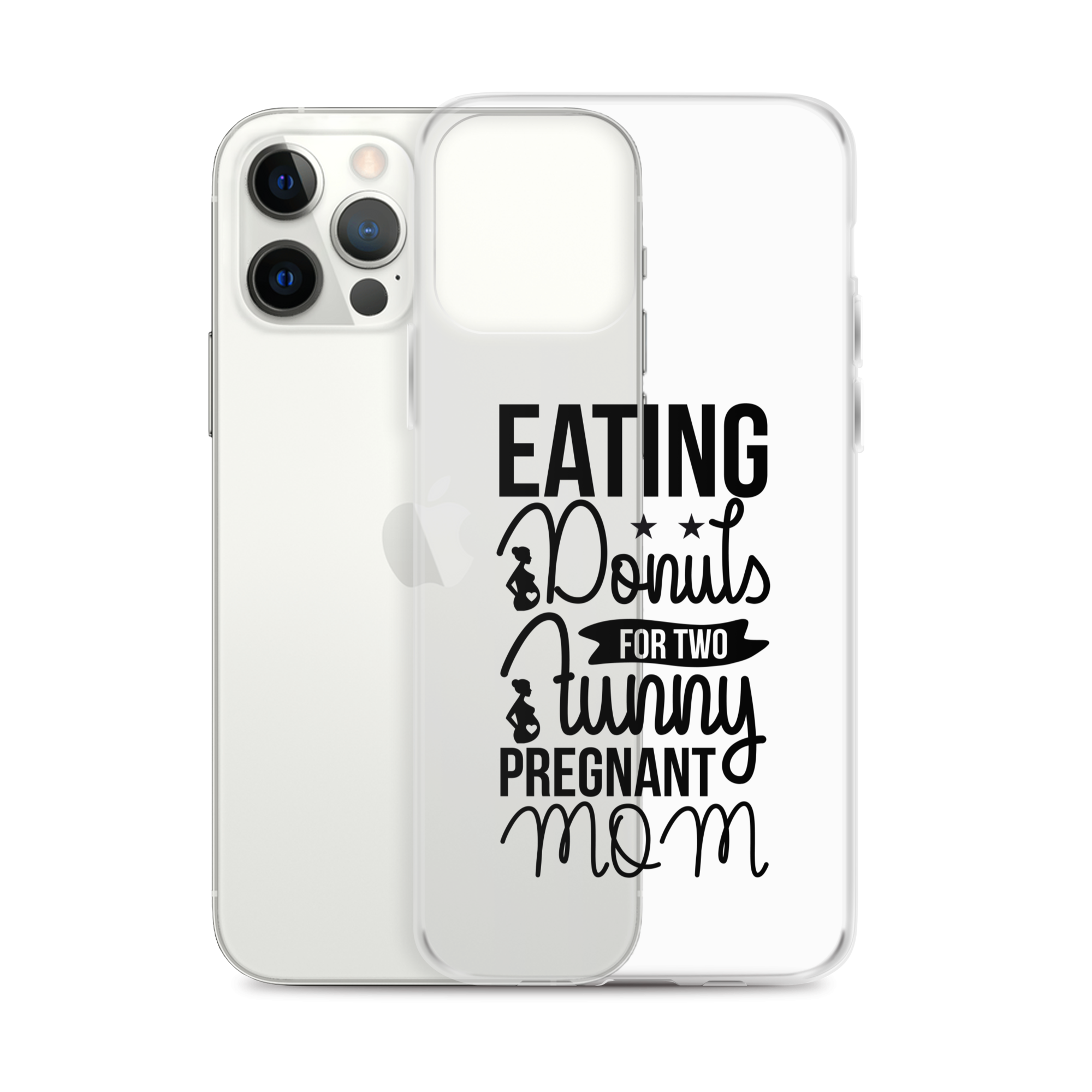 Eating Donuts For Two Funny Pregnant Mom Clear Case for iPhone®