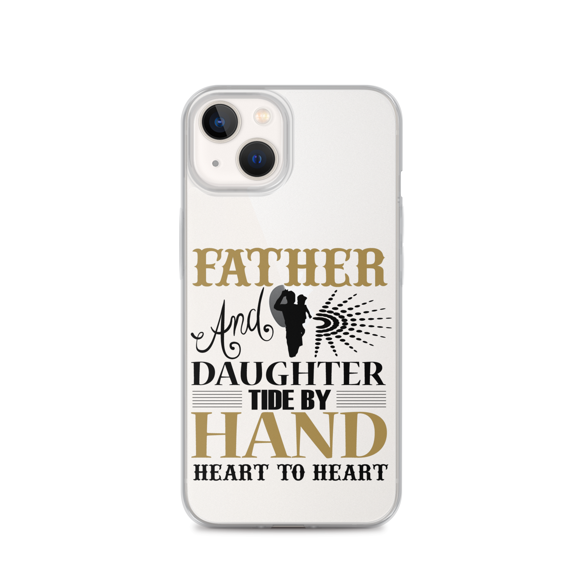 Father And Daughter Tide By Hand Heart To Heart Clear Case for iPhone®