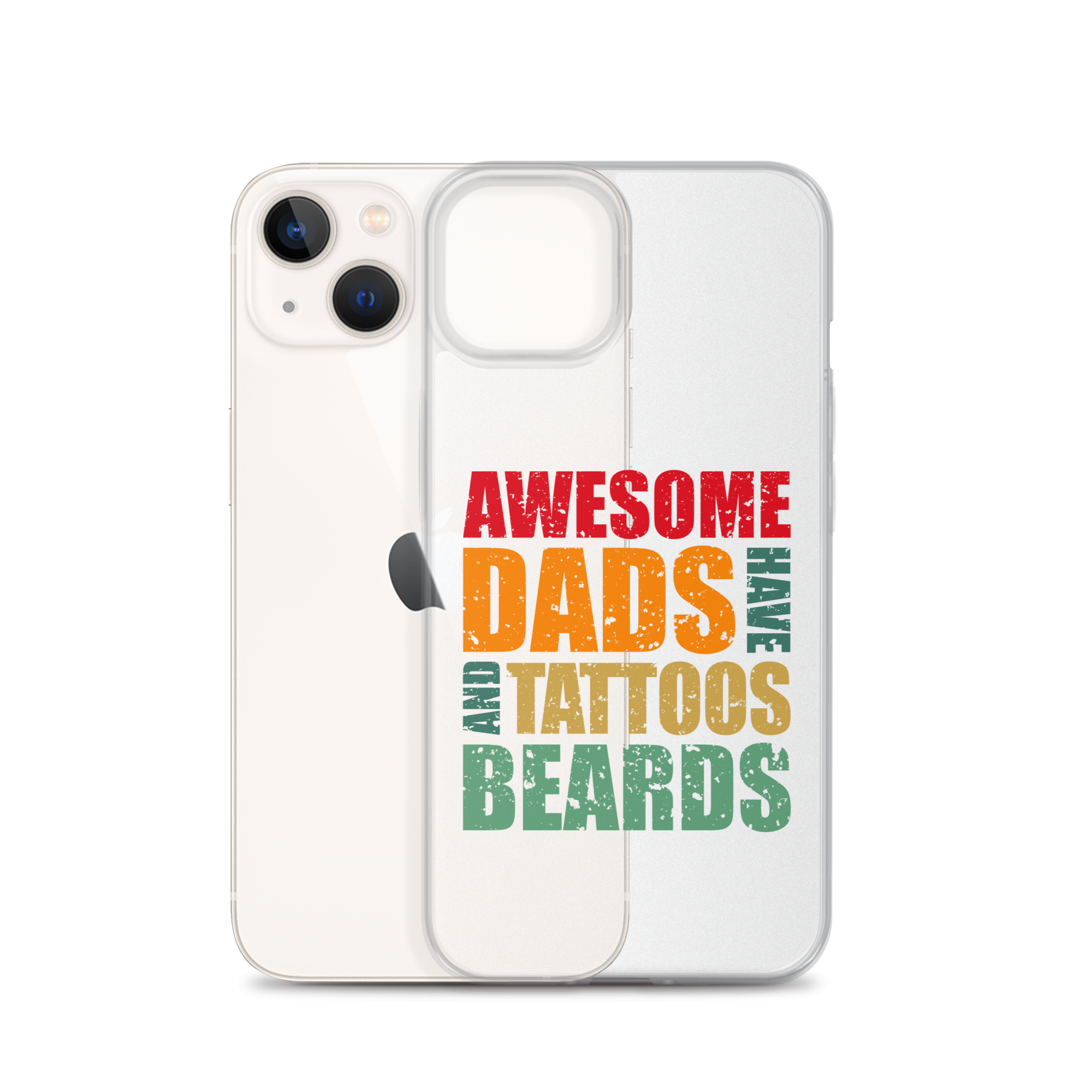 Awesome Dads Tattoos Beards Clear Case for iPhone®