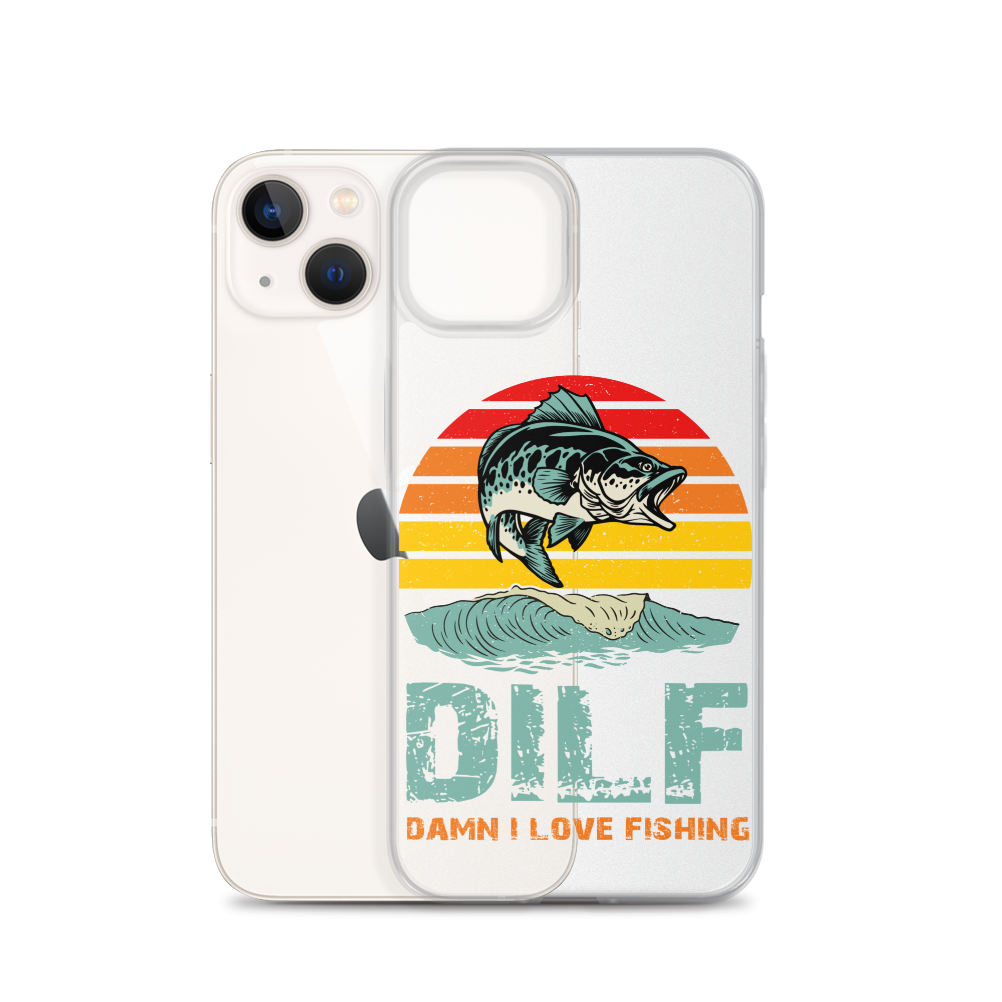 Dilf Damn I Love Fishing Clear Case for iPhone®