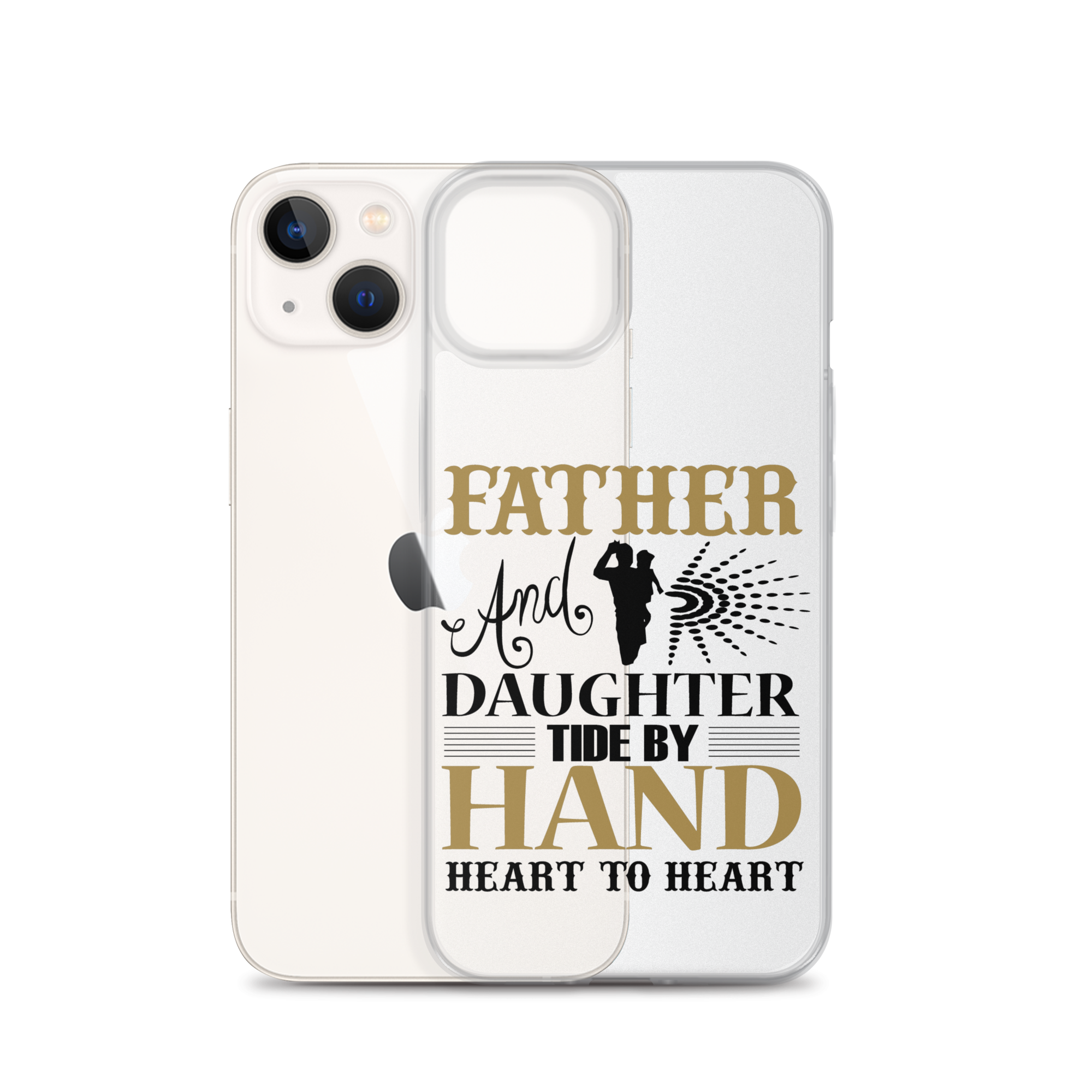 Father And Daughter Tide By Hand Heart To Heart Clear Case for iPhone®