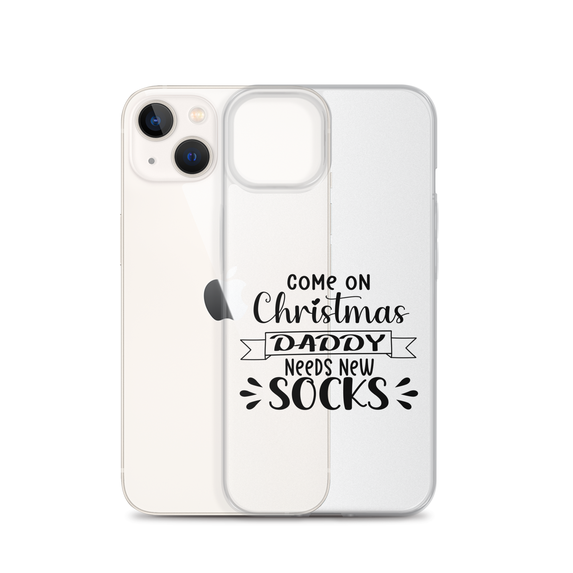 Come On Christmas Daddy Needs New Socks Clear Case for iPhone®