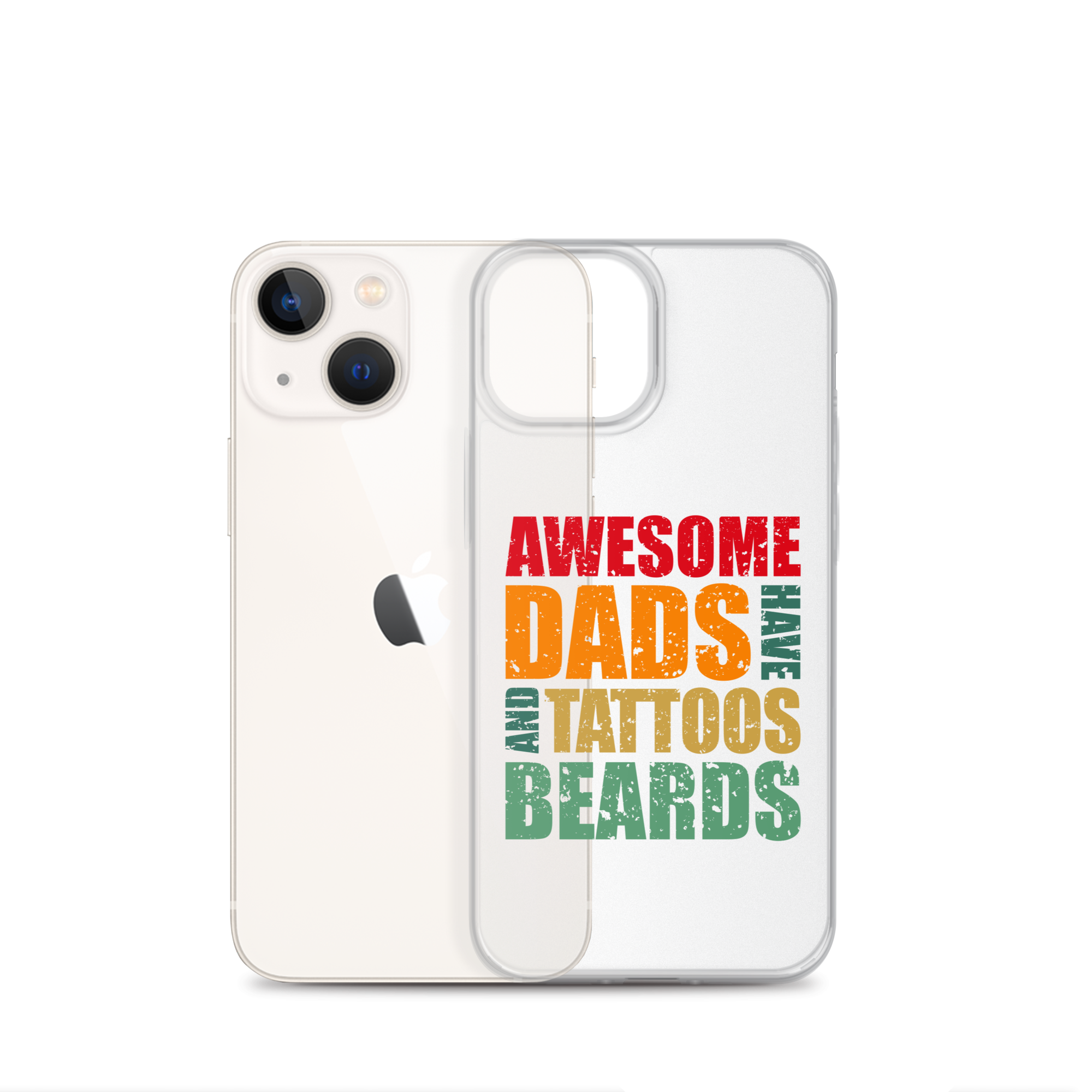 Awesome Dads Tattoos Beards Clear Case for iPhone®