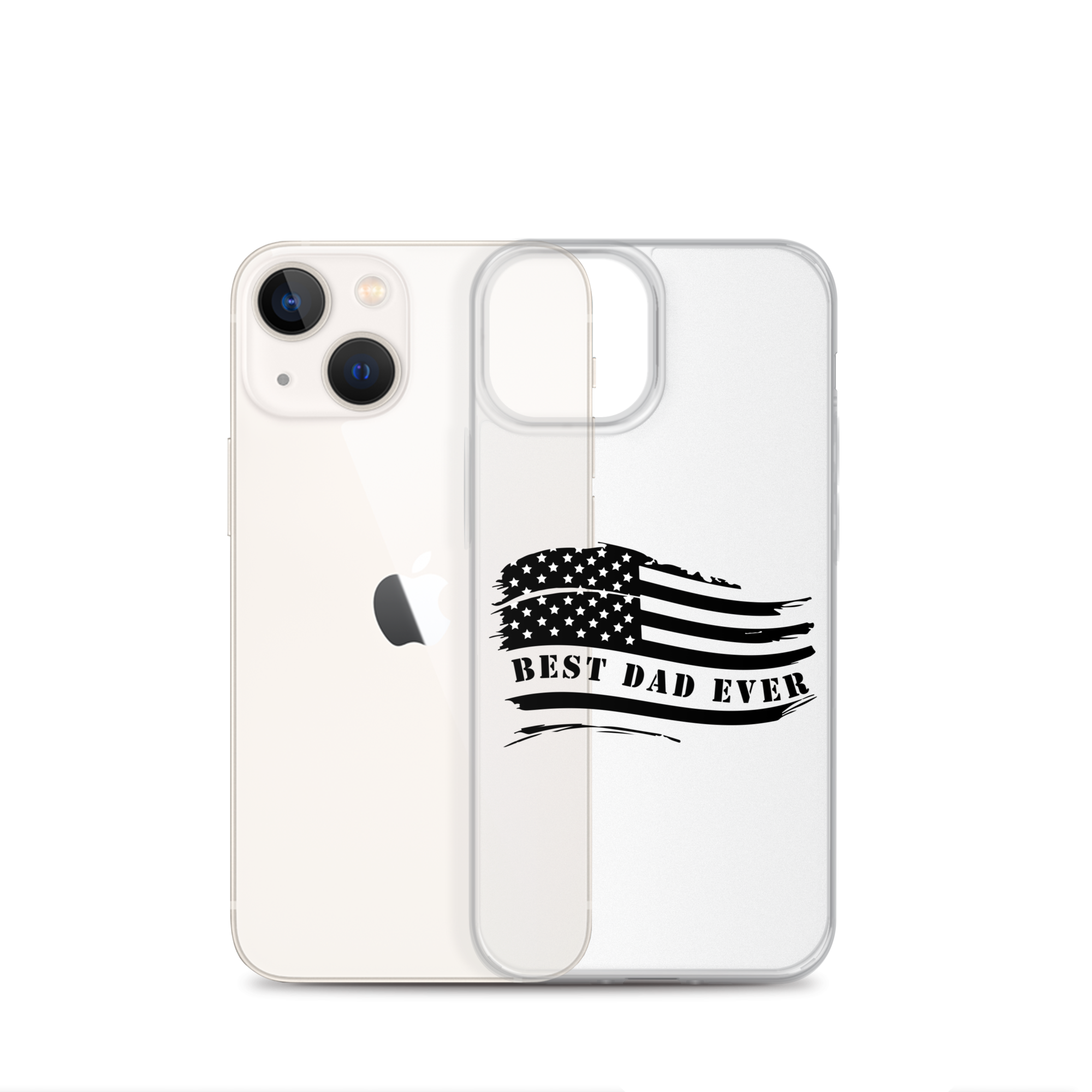 Best Dad Ever American Flag Clear Case for iPhone®