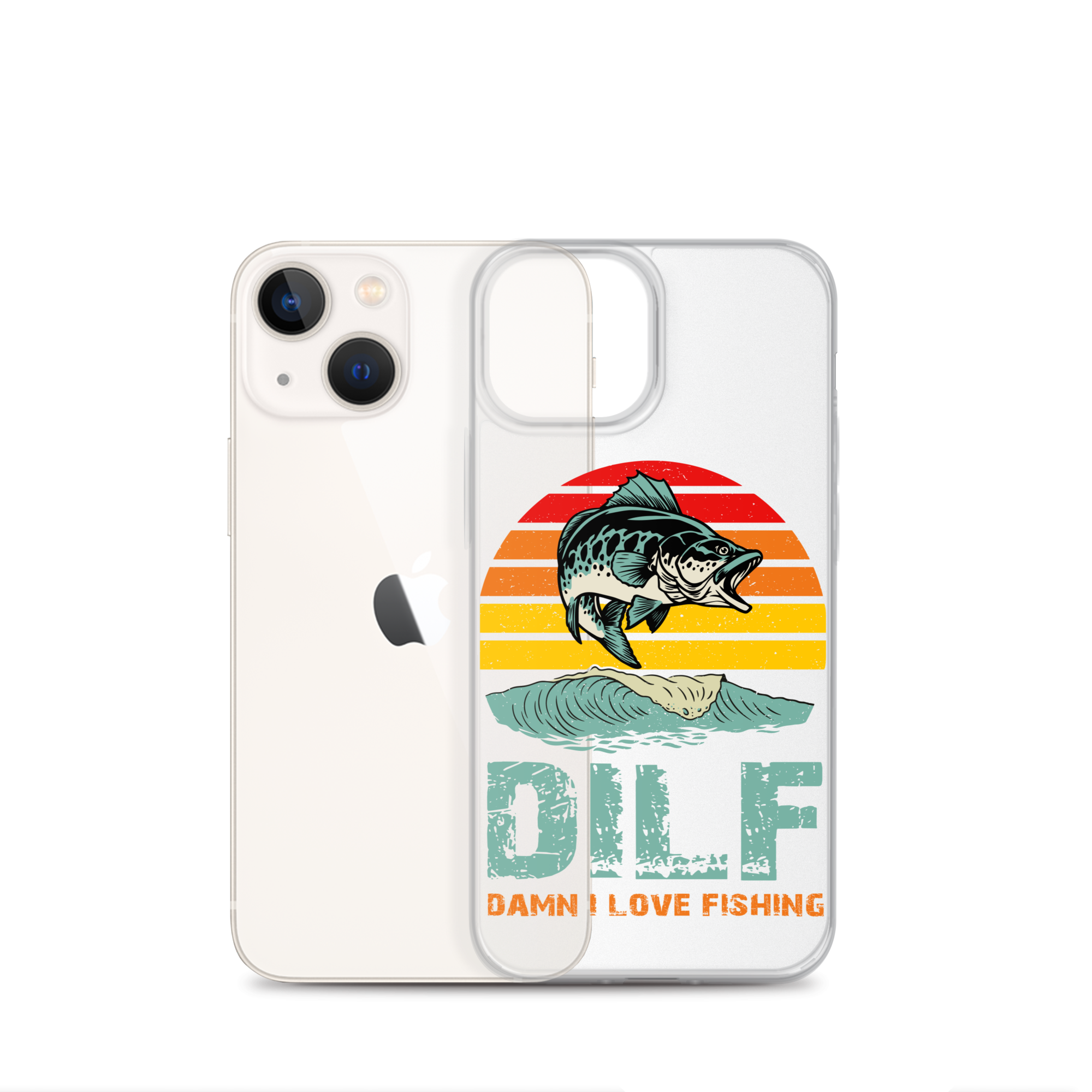 Dilf Damn I Love Fishing Clear Case for iPhone®