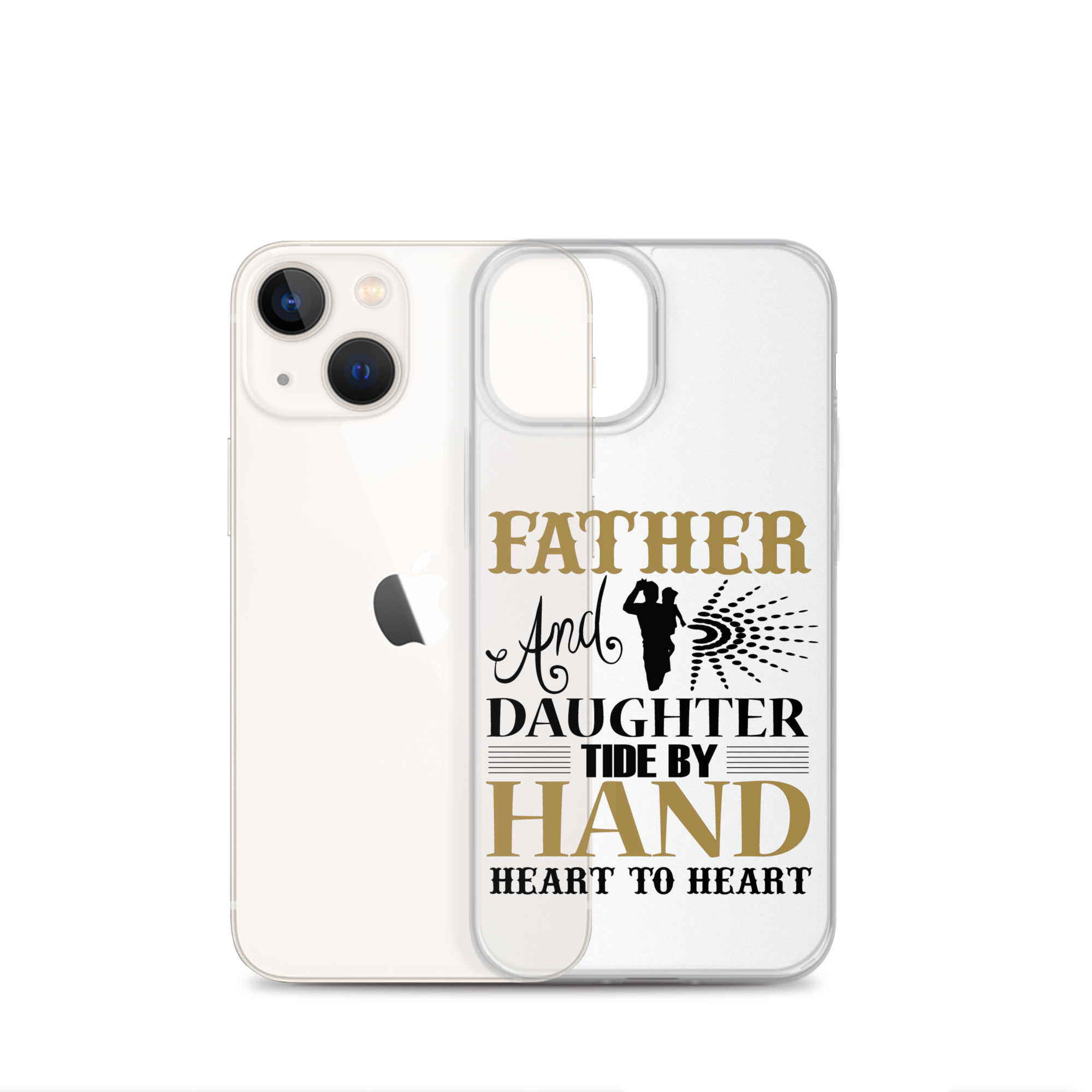 Father And Daughter Tide By Hand Heart To Heart Clear Case for iPhone®