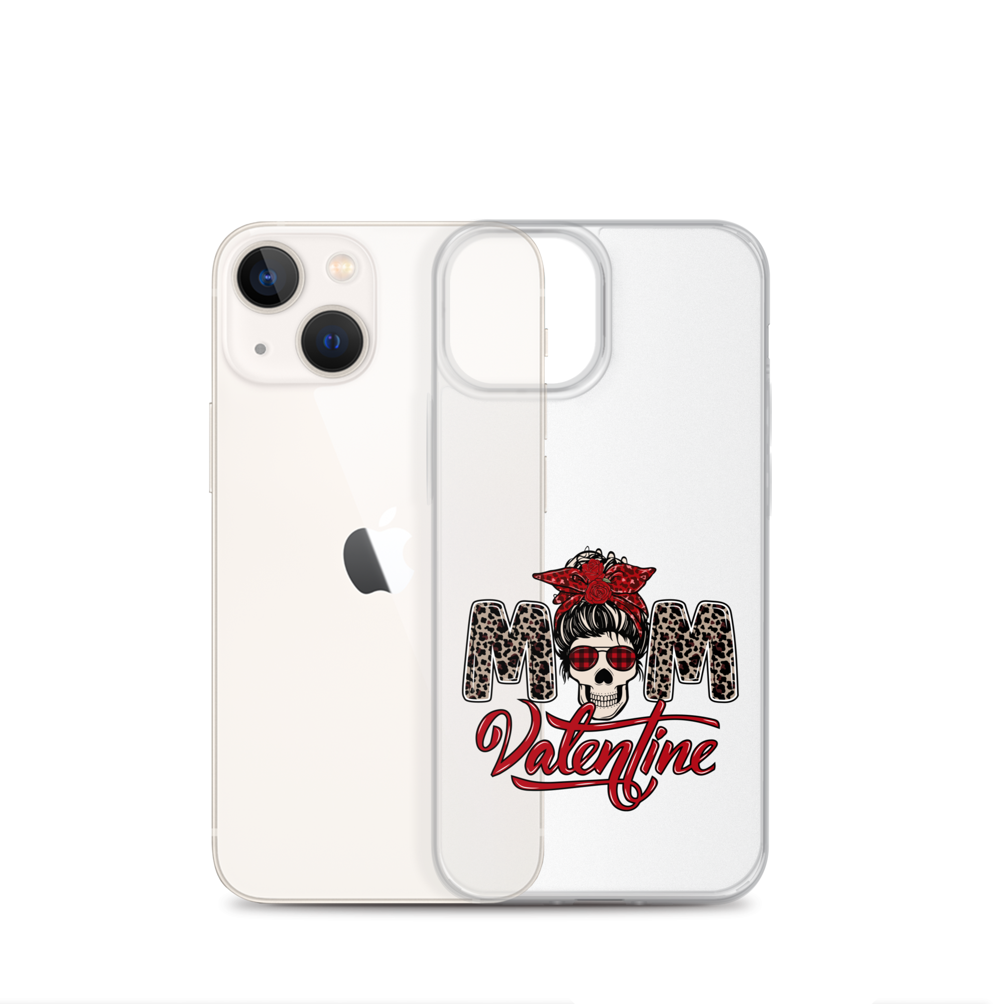 Skull Mom Valentine Clear Case for iPhone®