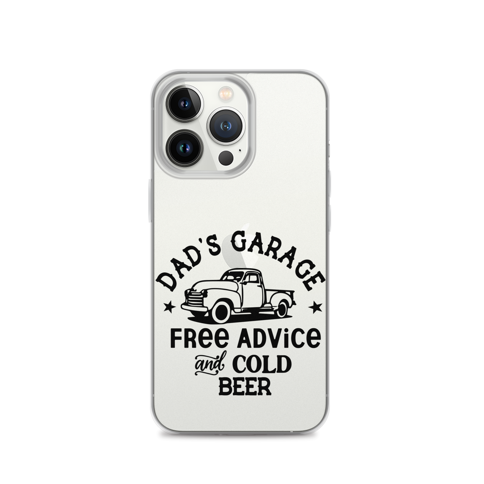 Dad's Garage Free Advice And Cold Beer Clear Case for iPhone®