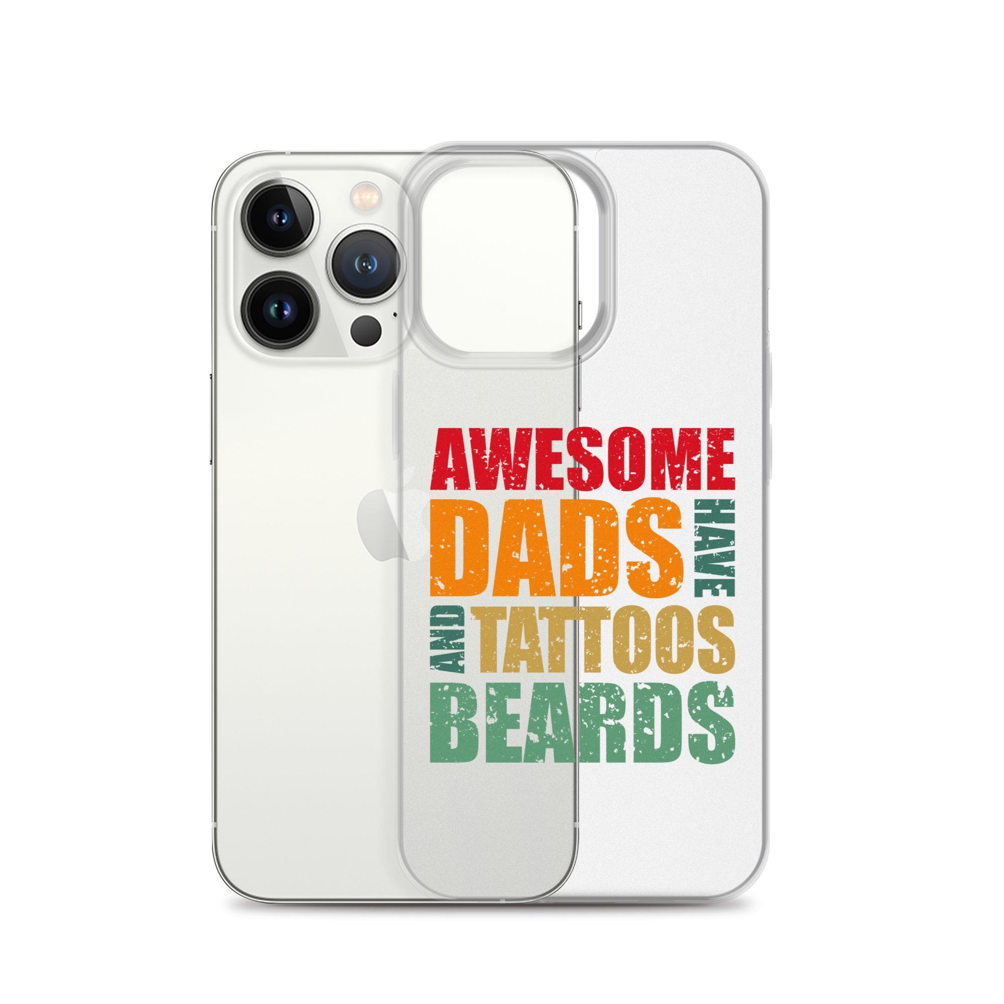 Awesome Dads Tattoos Beards Clear Case for iPhone®