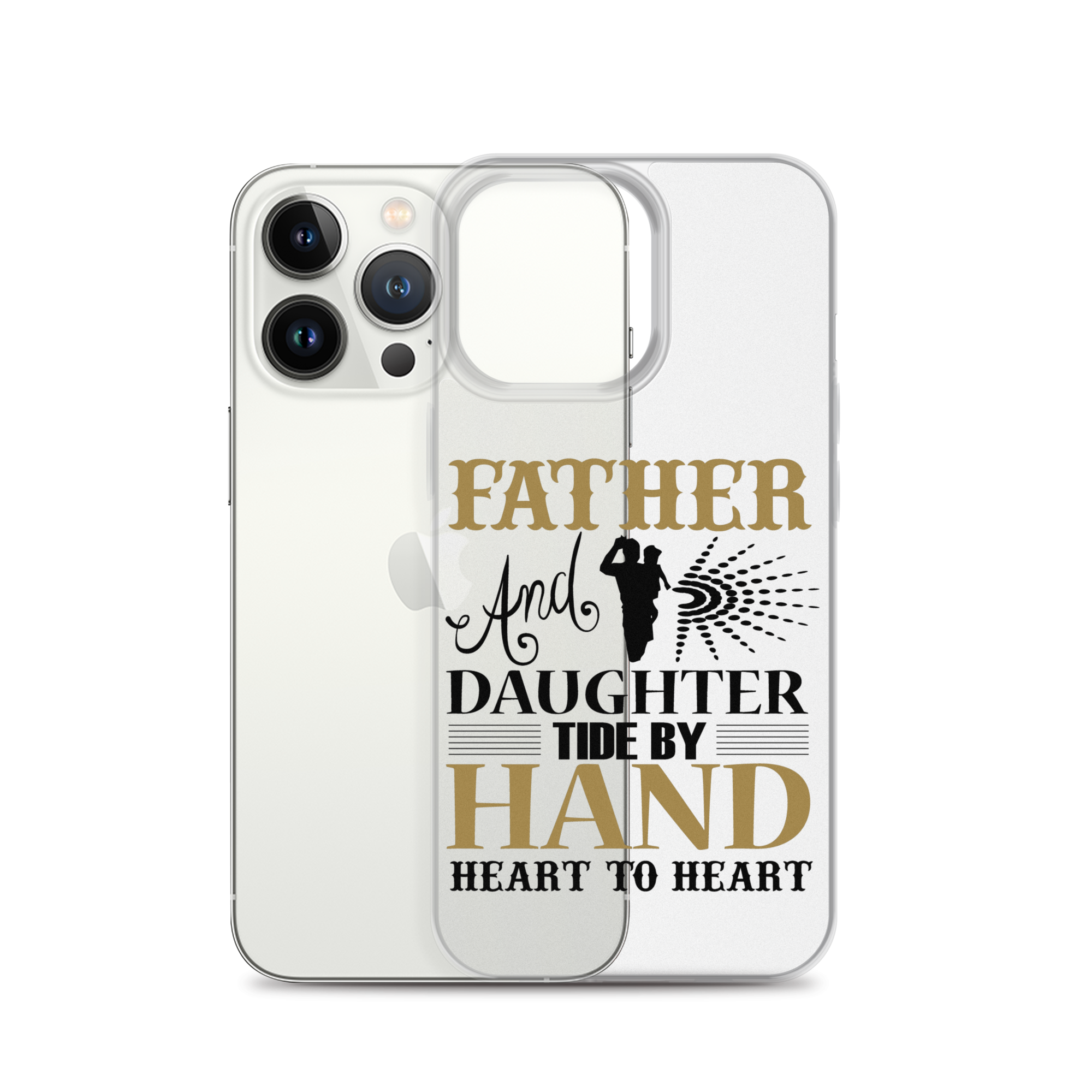 Father And Daughter Tide By Hand Heart To Heart Clear Case for iPhone®