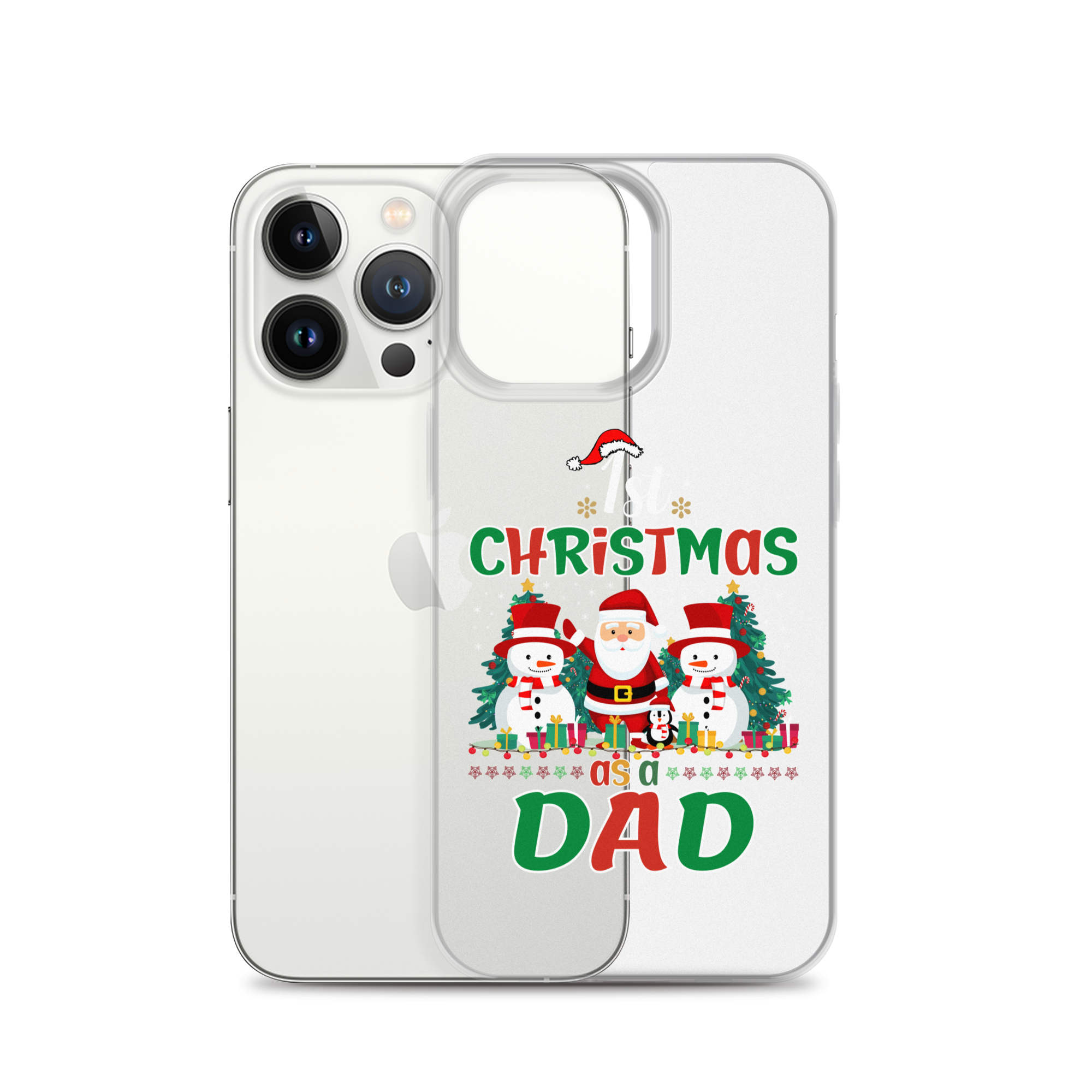 1st Christmas As A Dad Clear Case for iPhone®