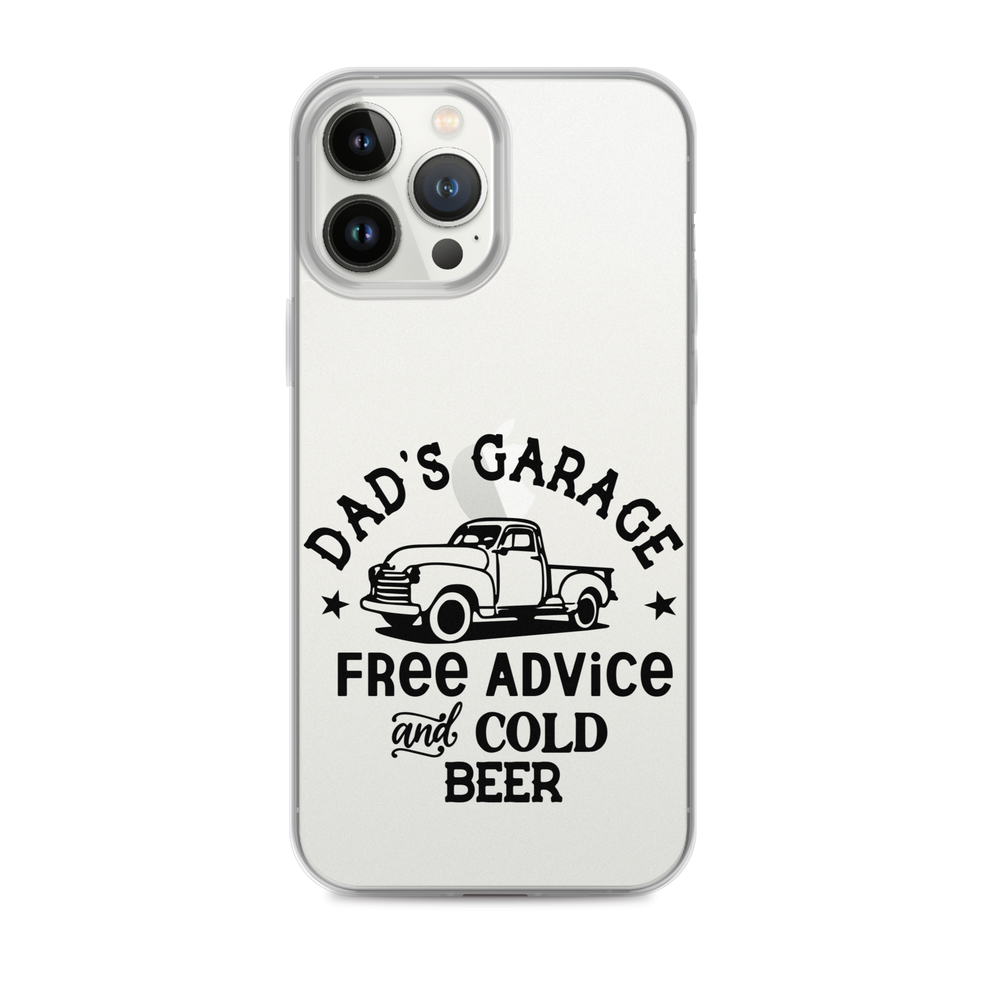 Dad's Garage Free Advice And Cold Beer Clear Case for iPhone®