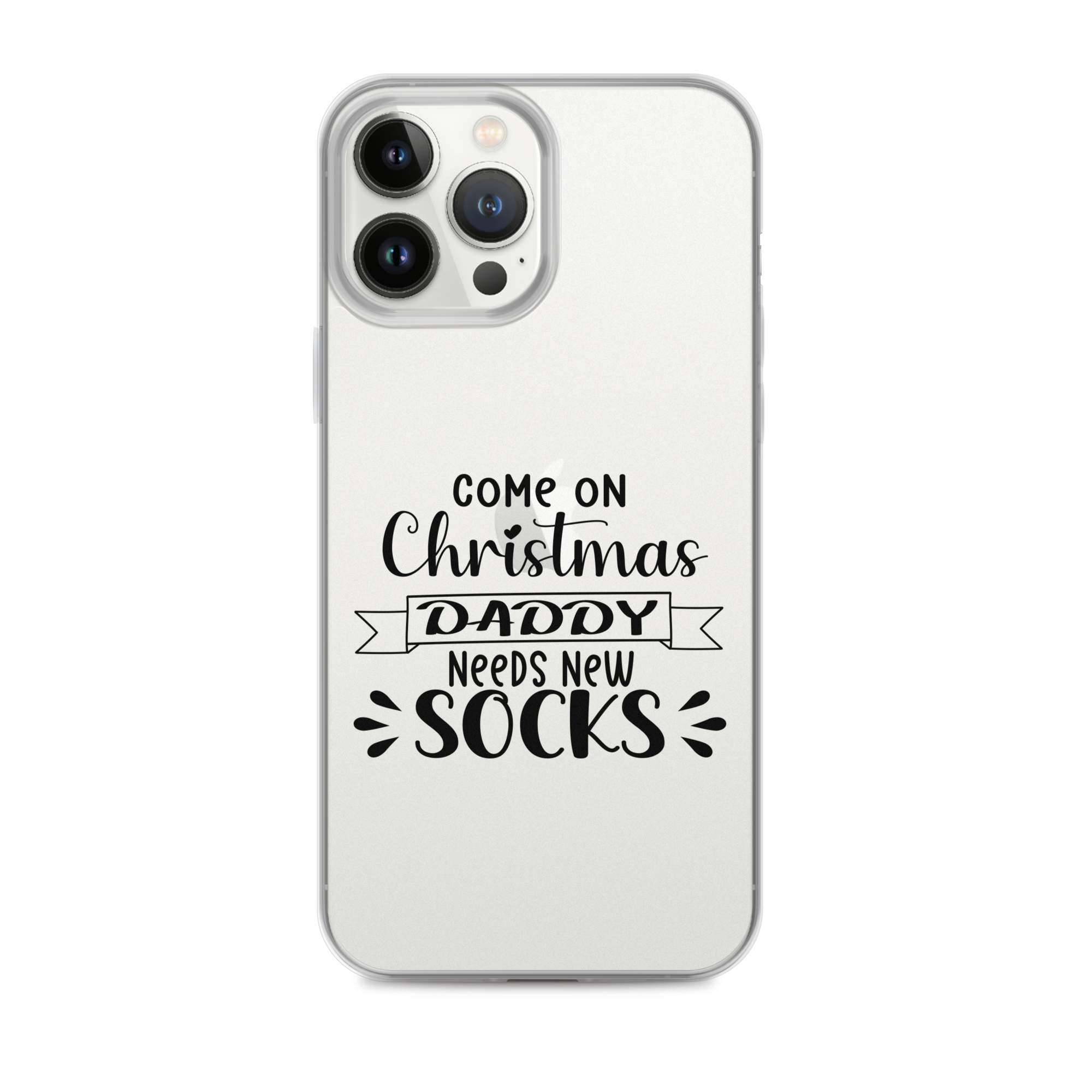 Come On Christmas Daddy Needs New Socks Clear Case for iPhone®