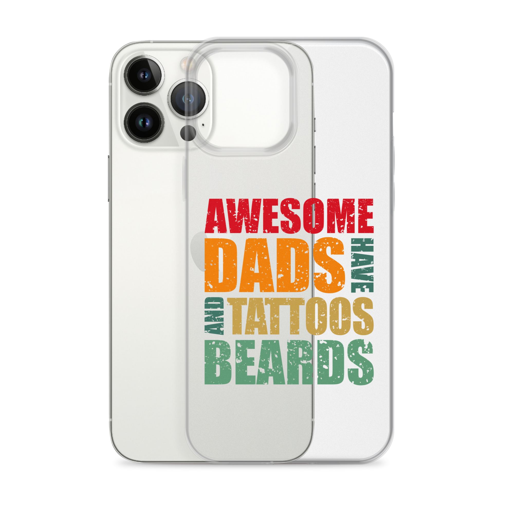 Awesome Dads Tattoos Beards Clear Case for iPhone®