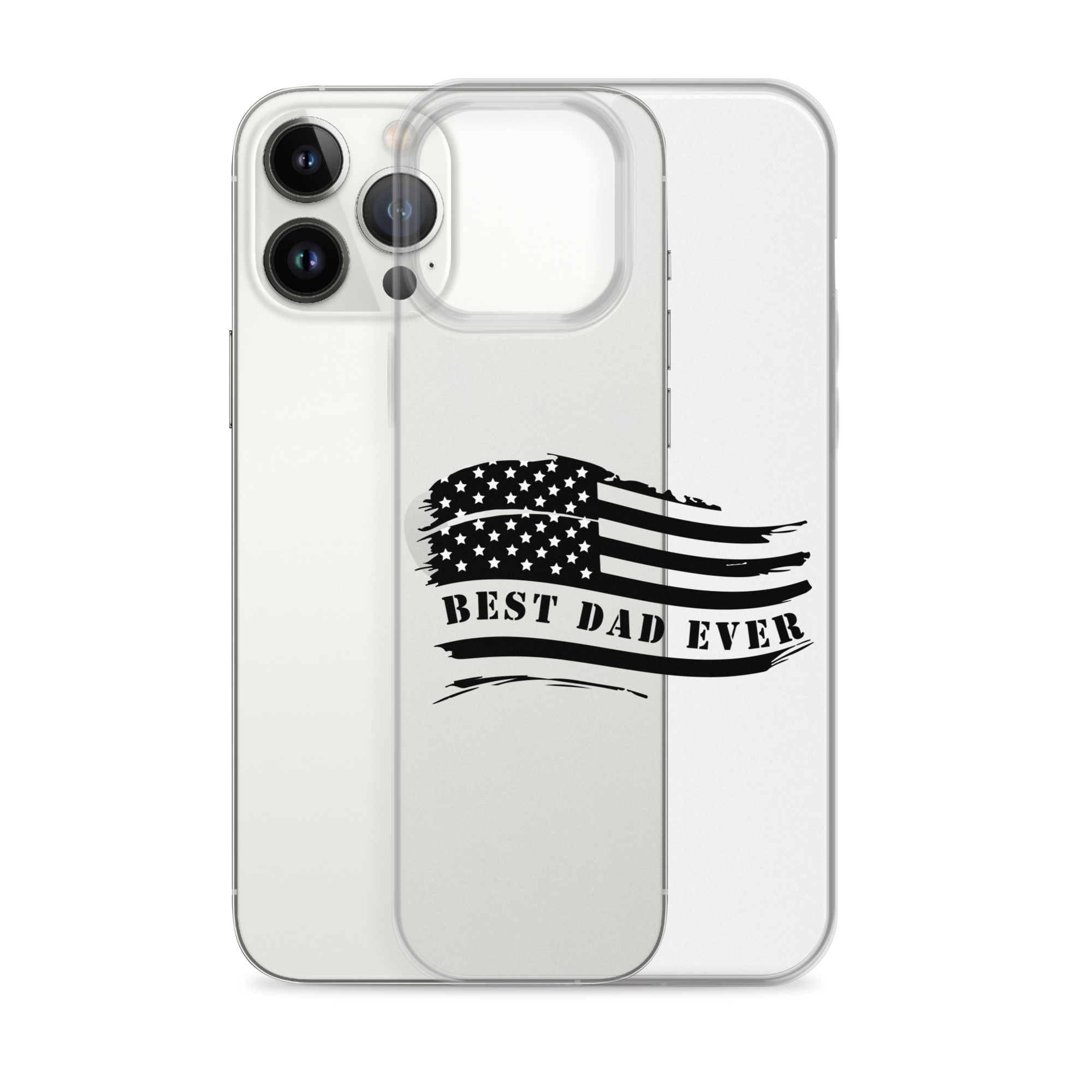 Best Dad Ever American Flag Clear Case for iPhone®