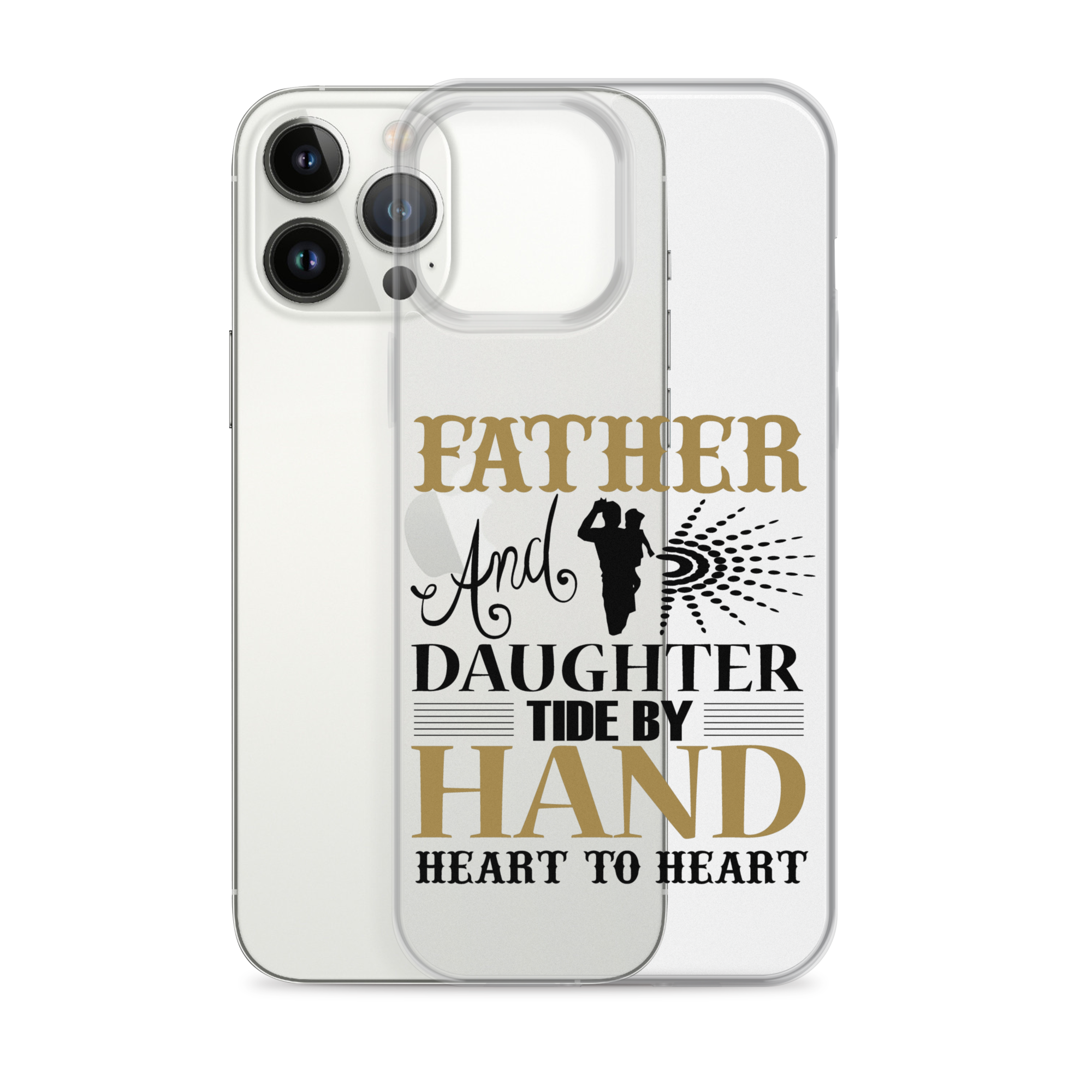 Father And Daughter Tide By Hand Heart To Heart Clear Case for iPhone®