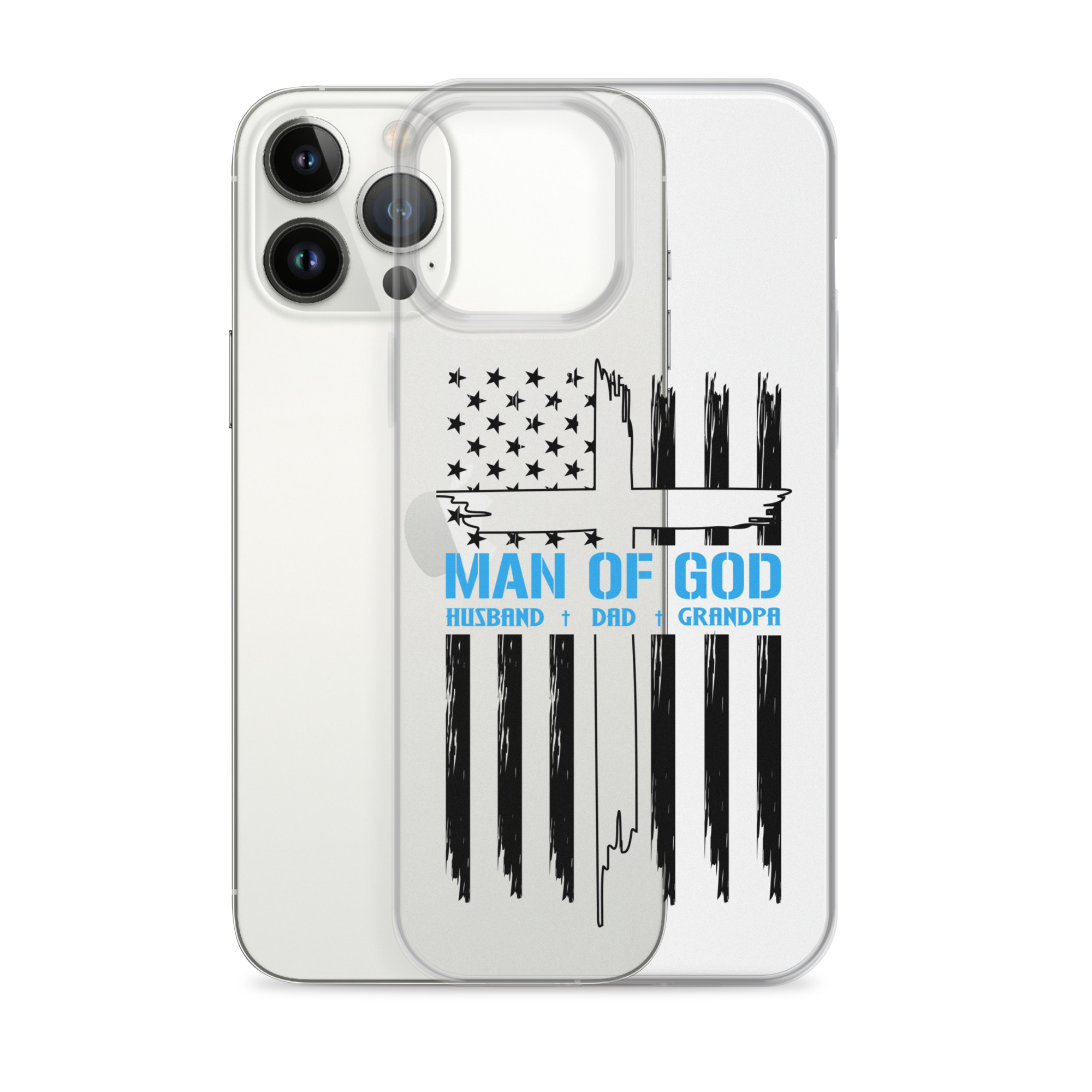 Man Of God Husband Dad Grandpa Clear Case for iPhone®