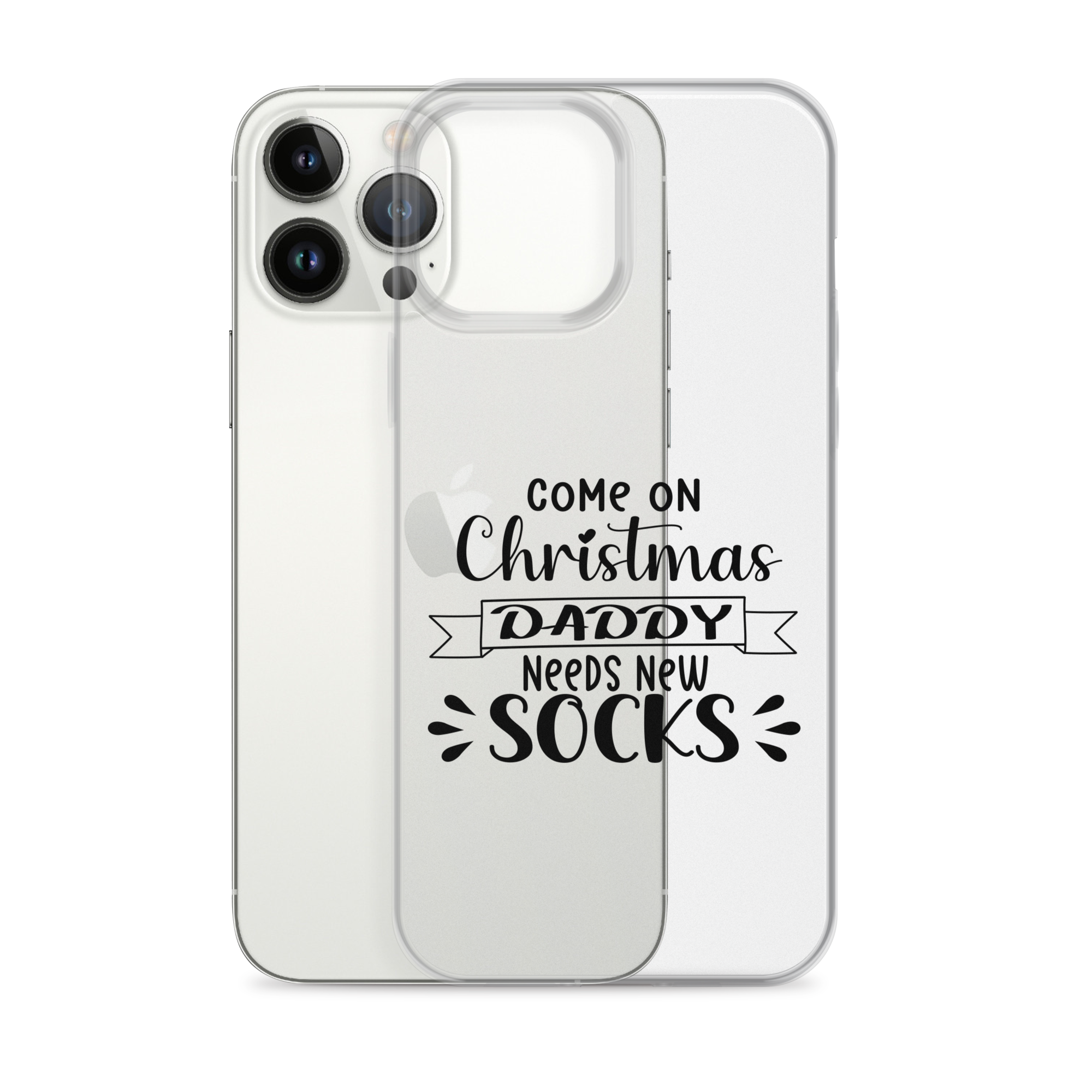 Come On Christmas Daddy Needs New Socks Clear Case for iPhone®