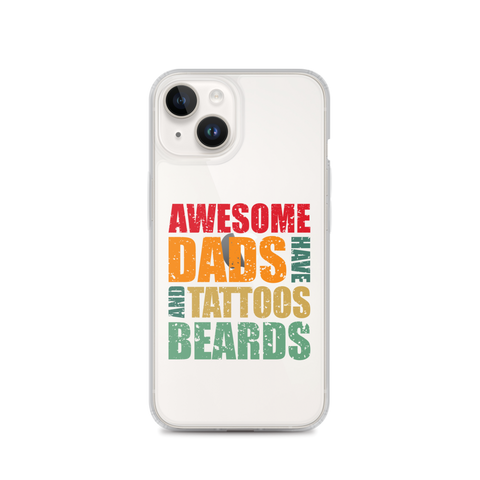 Awesome Dads Tattoos Beards Clear Case for iPhone®