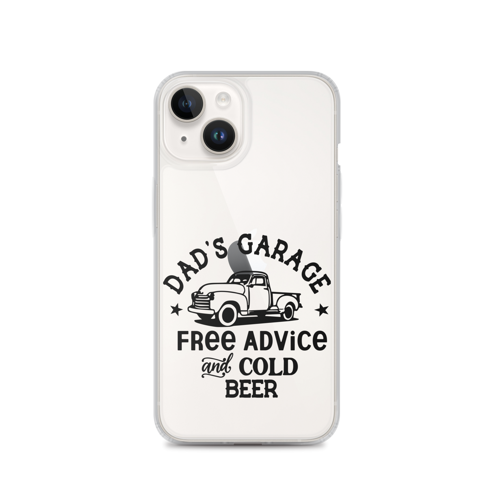 Dad's Garage Free Advice And Cold Beer Clear Case for iPhone®