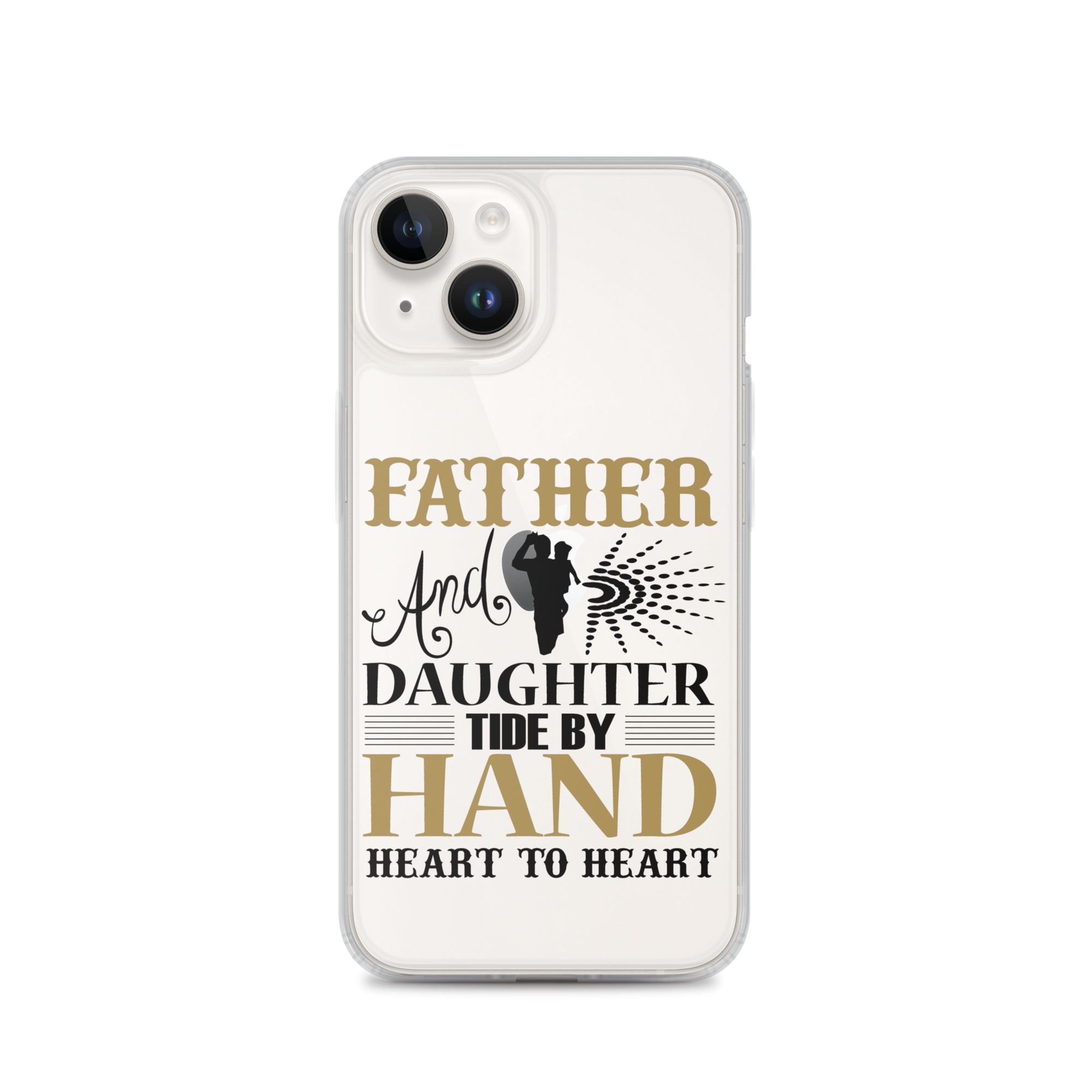 Father And Daughter Tide By Hand Heart To Heart Clear Case for iPhone®