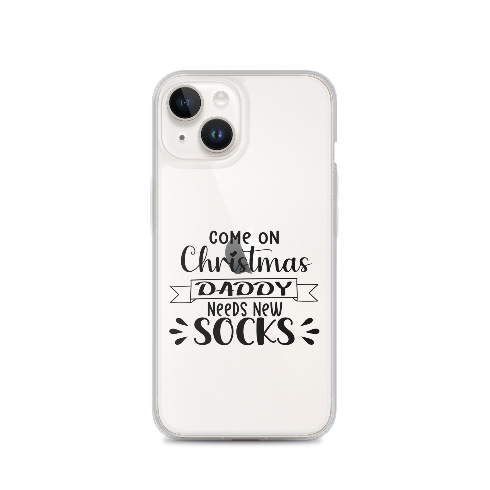 Come On Christmas Daddy Needs New Socks Clear Case for iPhone®