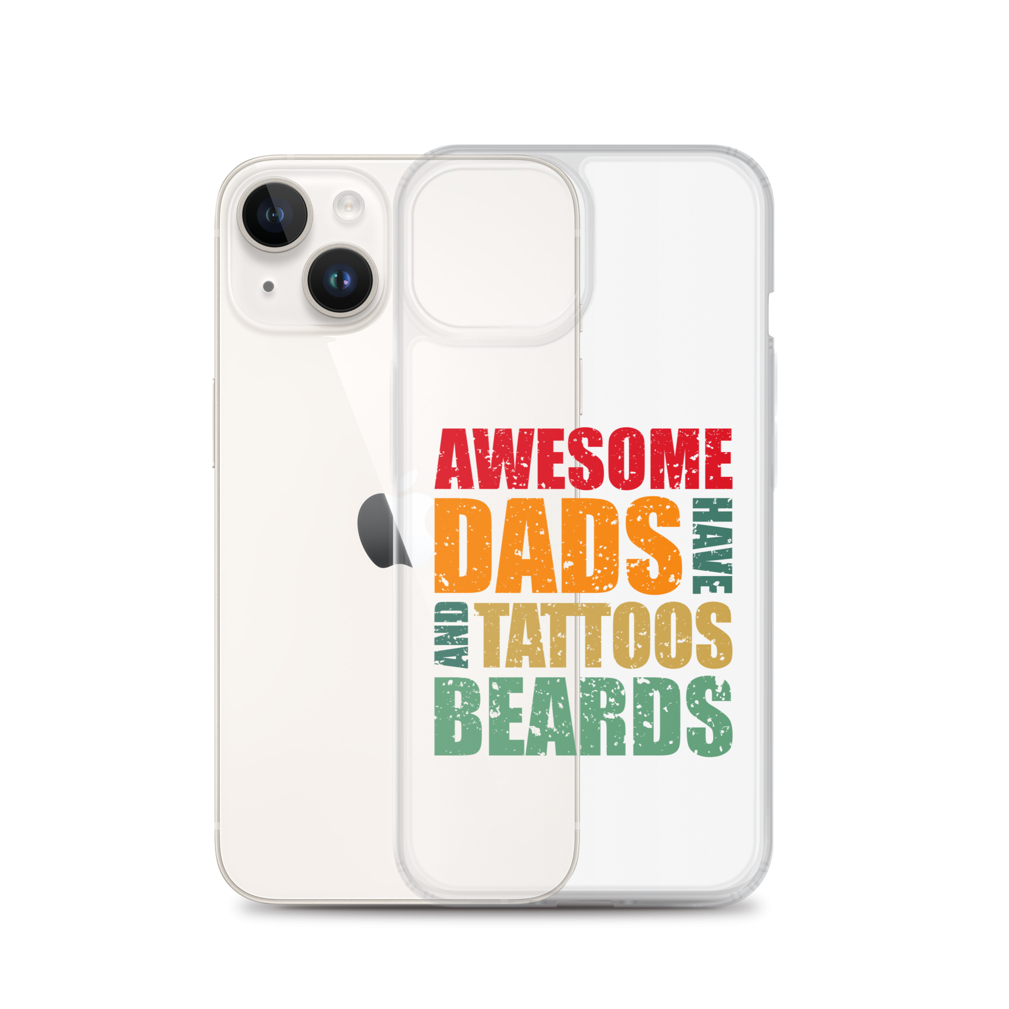 Awesome Dads Tattoos Beards Clear Case for iPhone®